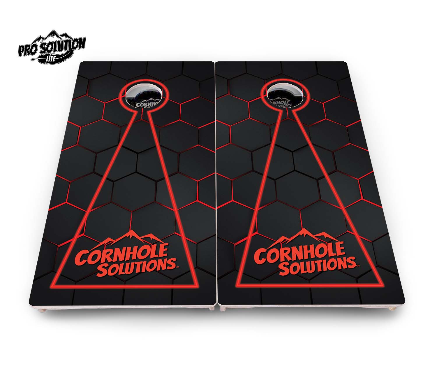 Glow Hole Black Cornhole Boards - Pro Solution Lite Series