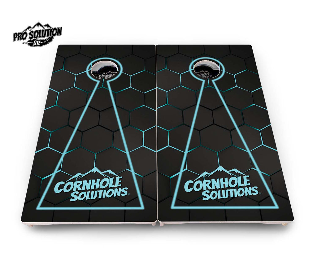 Glow Hole Black Cornhole Boards - Pro Solution Lite Series