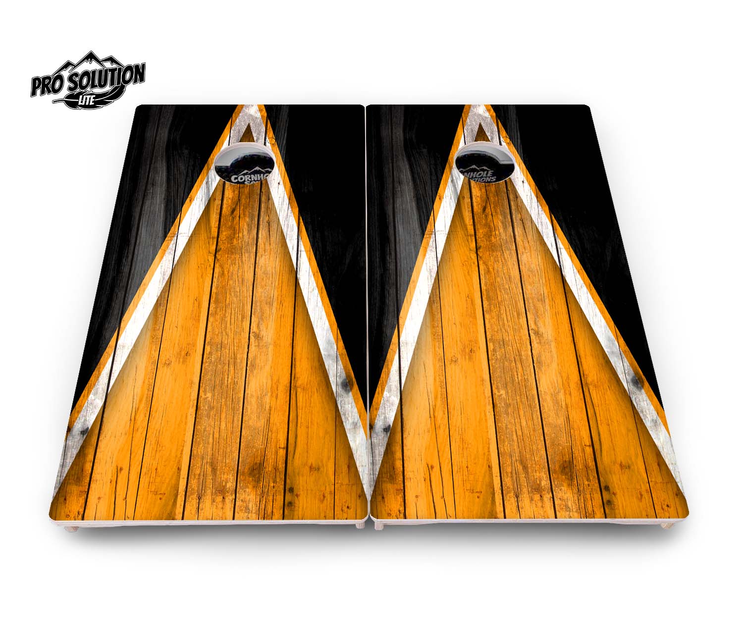 Orange & Black Triangle Cornhole Boards - Pro Solution Lite Series