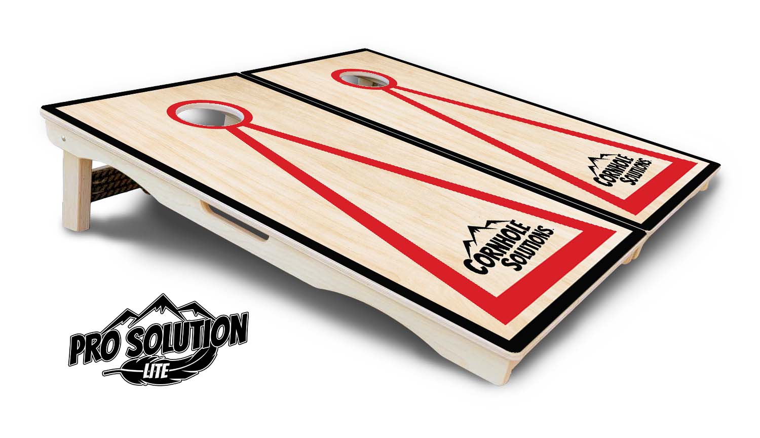 Red/Black Hole Ring Cornhole Boards - Pro Solution Lite Series