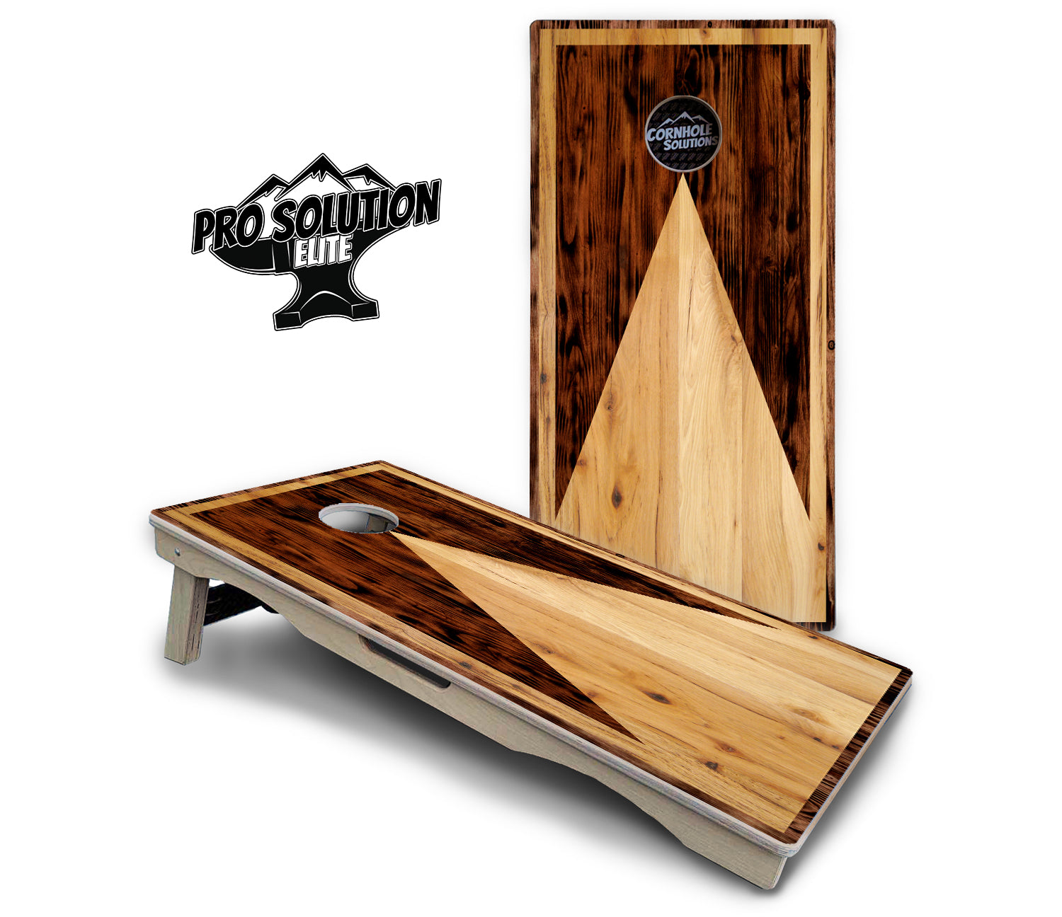 Wooden Triangle Cornhole Boards - Pro Solution Elite Series