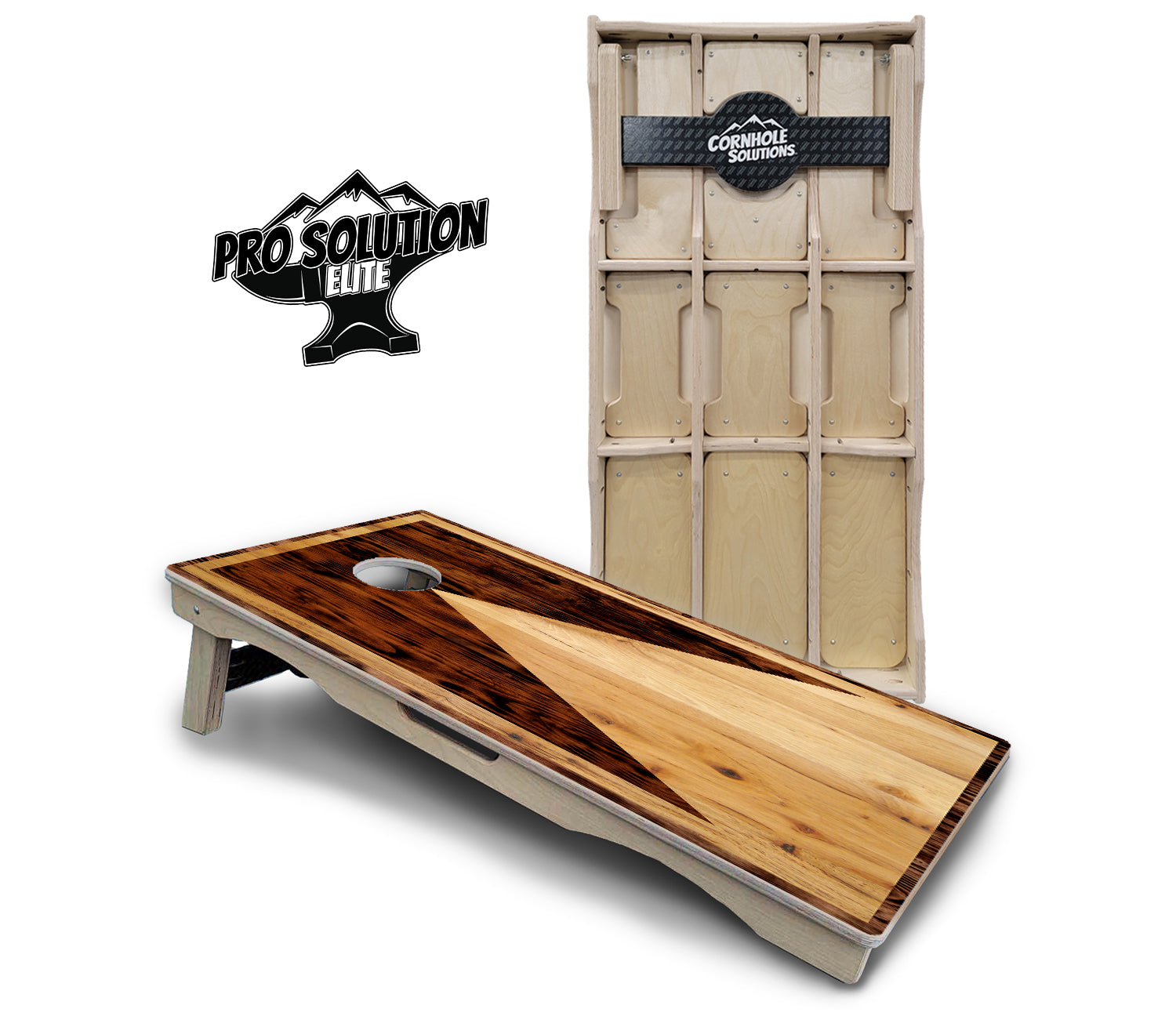 Wooden Triangle Cornhole Boards - Pro Solution Elite Series