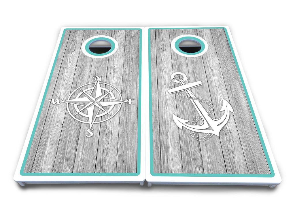 Anchor & Compass Cornhole Boards - All Weather Series