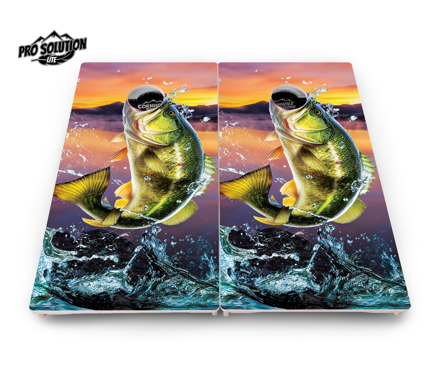 Bass Hole Cornhole Boards - Pro Solution Lite Series