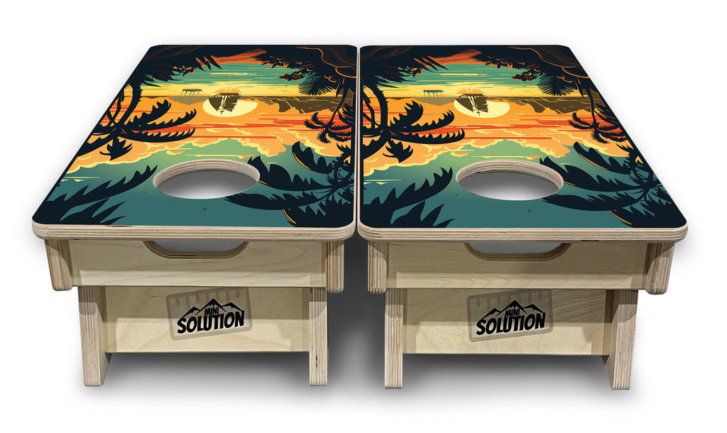 Beach Sunset - Mini or Vacation Size Cornhole Boards