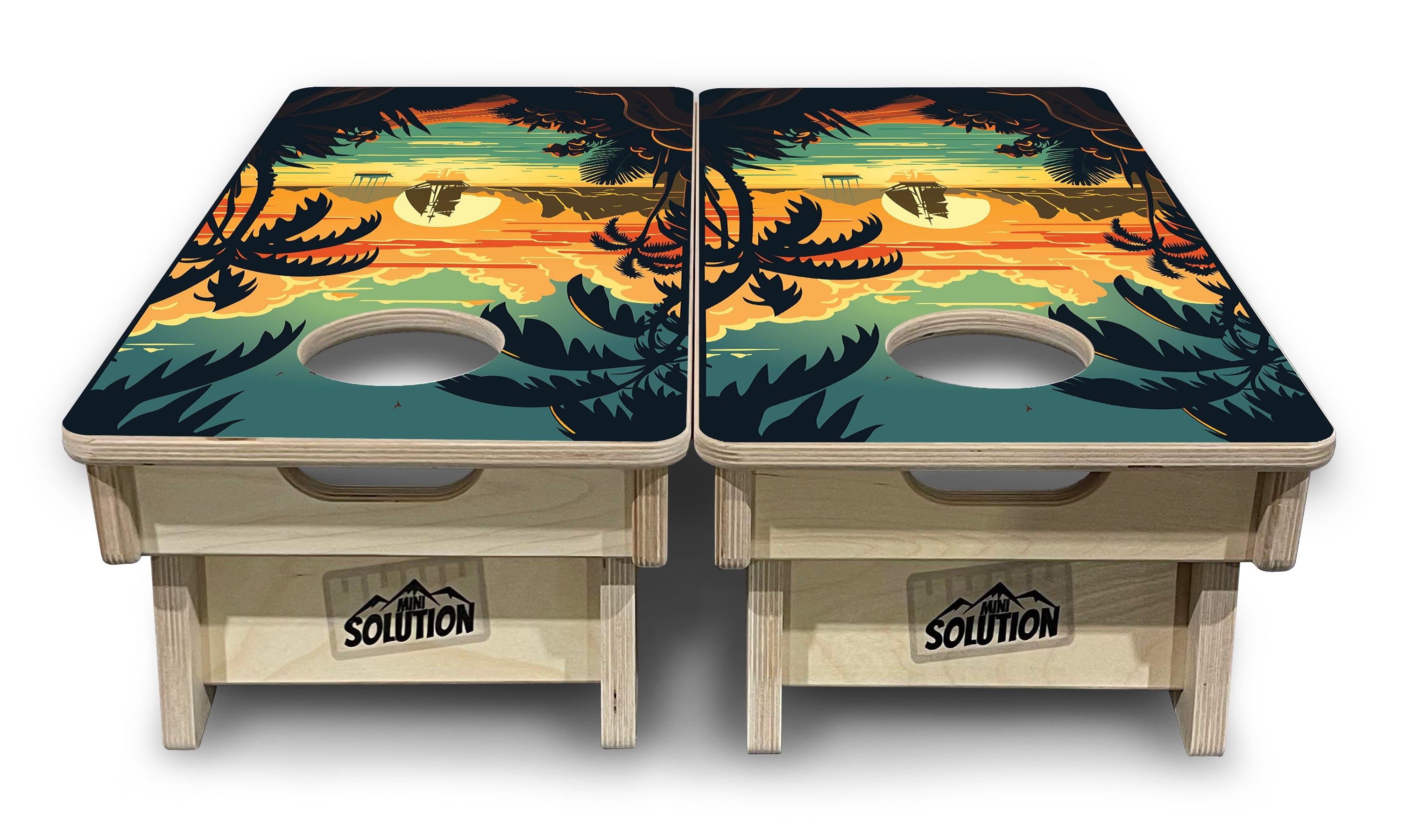 Beach Sunset - Mini or Vacation Size Cornhole Boards