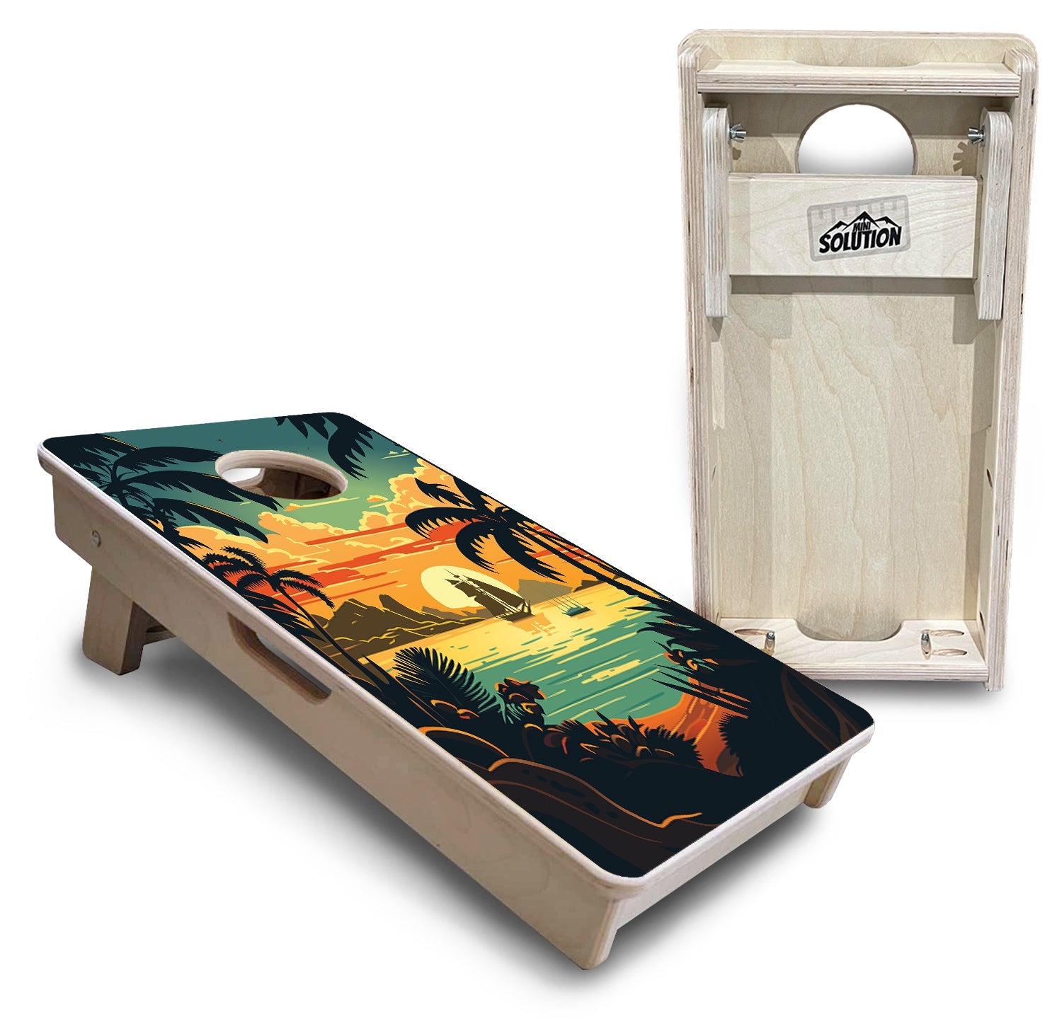 Beach Sunset - Mini or Vacation Size Cornhole Boards
