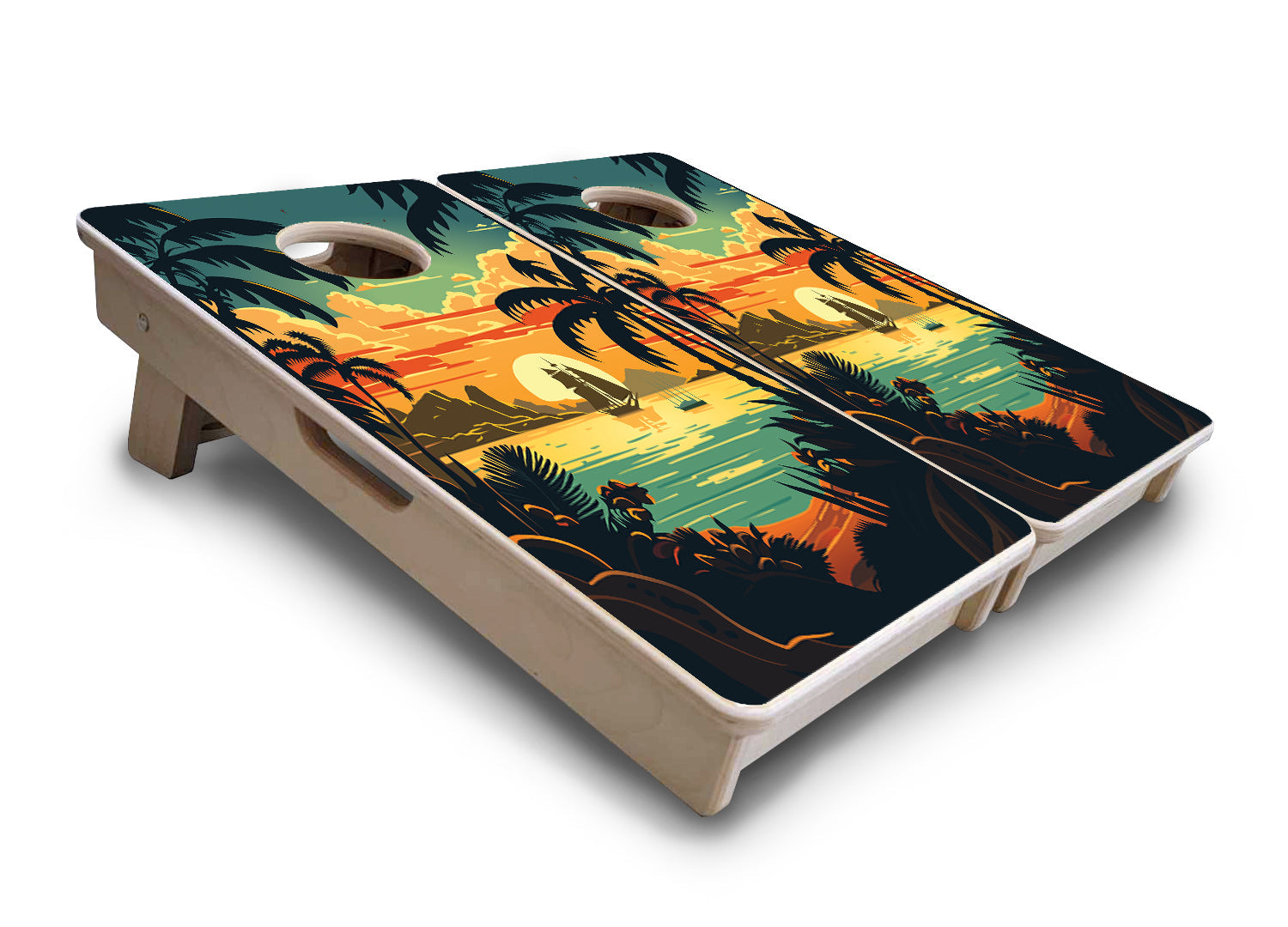 Beach Sunset - Mini or Vacation Size Cornhole Boards