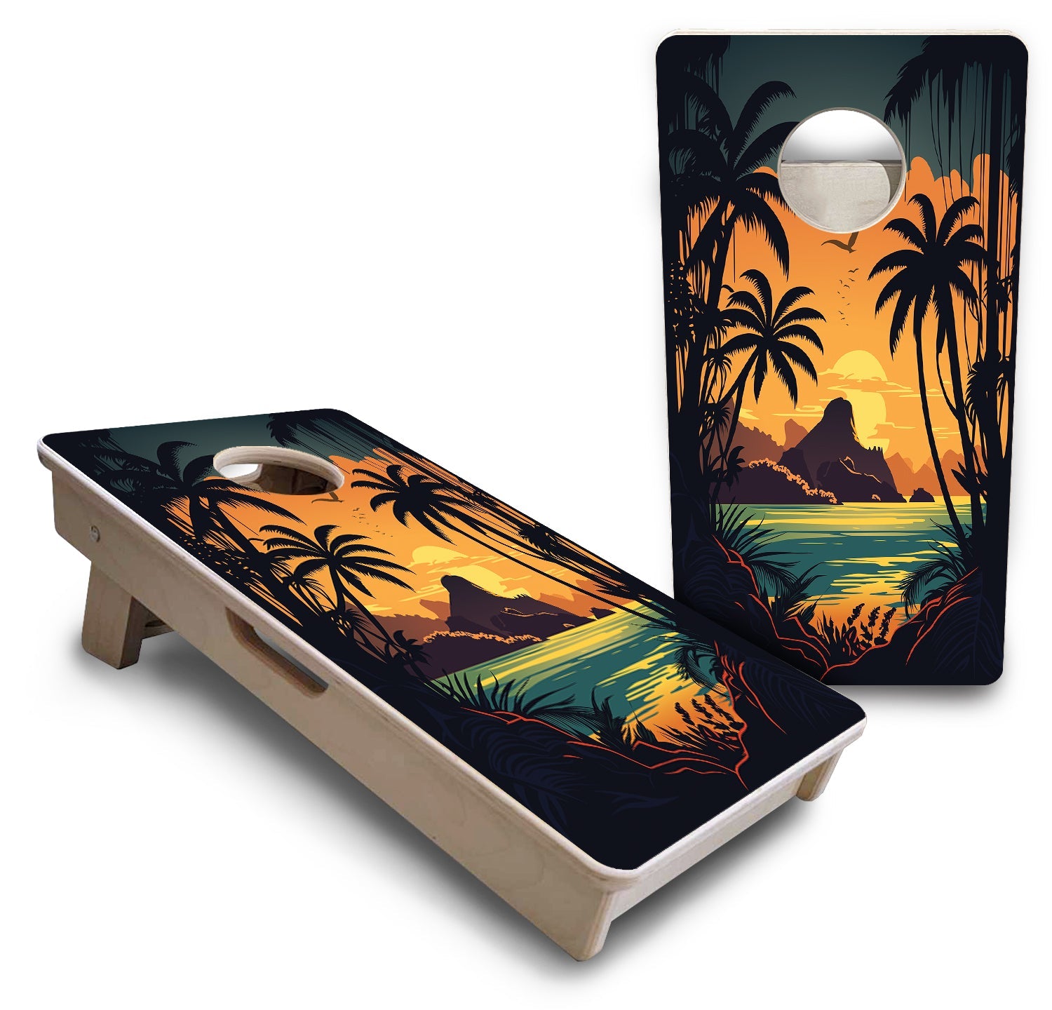 Beach Sunset - Mini or Vacation Size Cornhole Boards