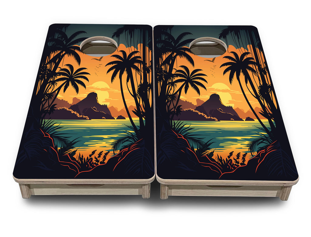 Beach Sunset - Mini or Vacation Size Cornhole Boards