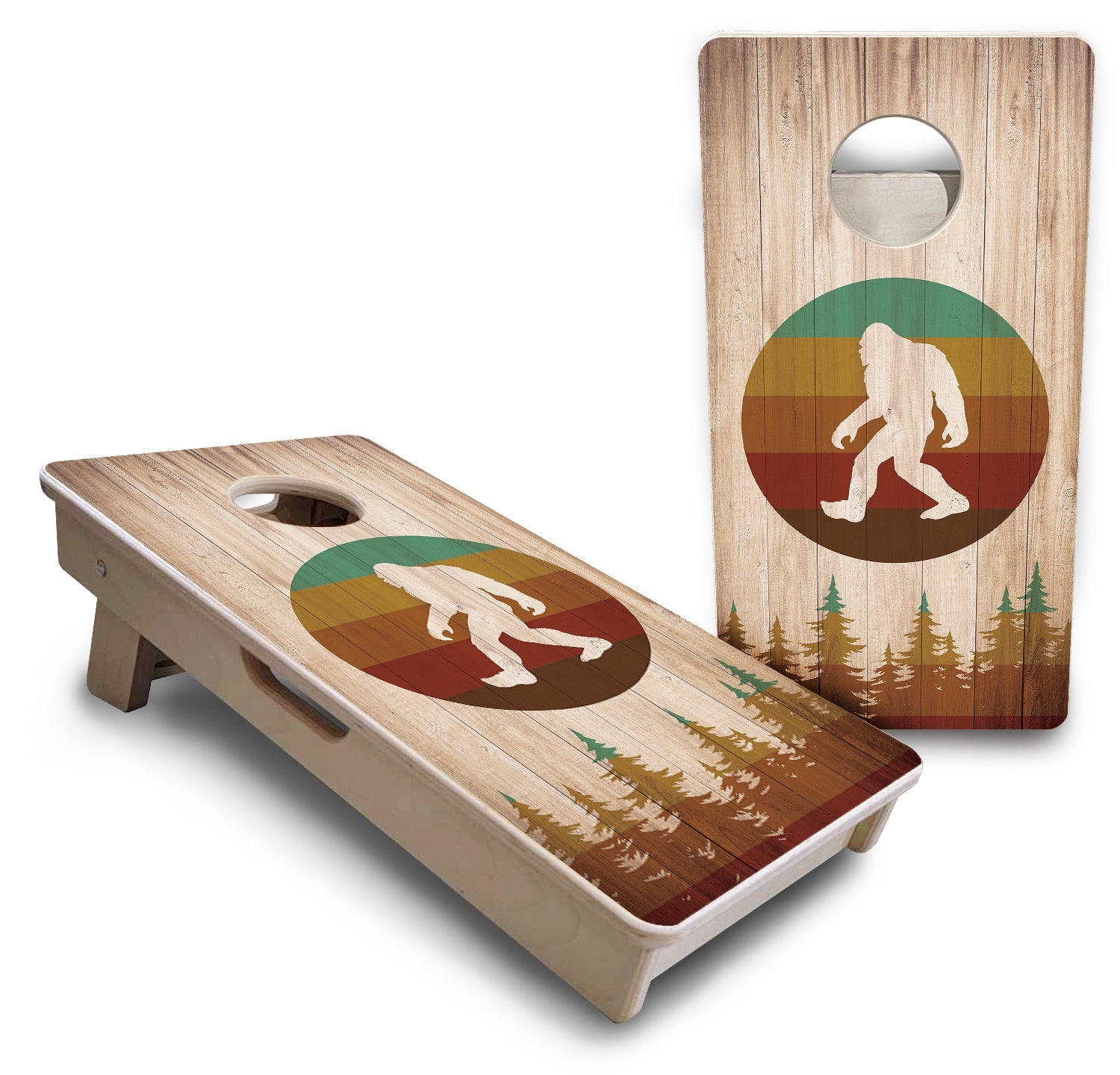 Bigfoot Circle - Mini or Vacation Size Cornhole Boards
