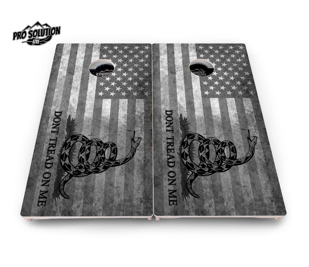 DTOM B&W Flag Cornhole Boards - Pro Solution Lite Series