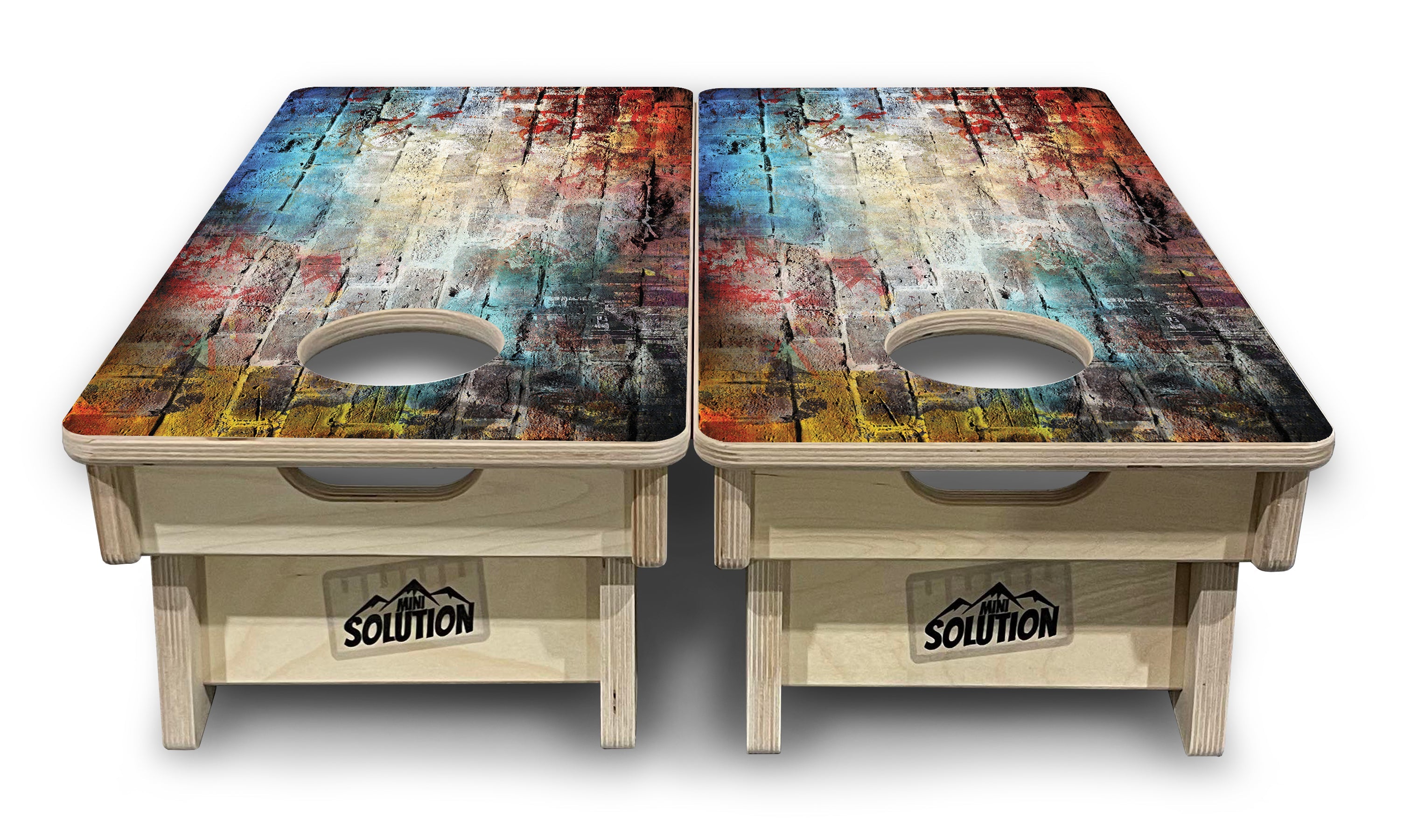 Colorful Brick - Mini or Vacation Size Cornhole Boards
