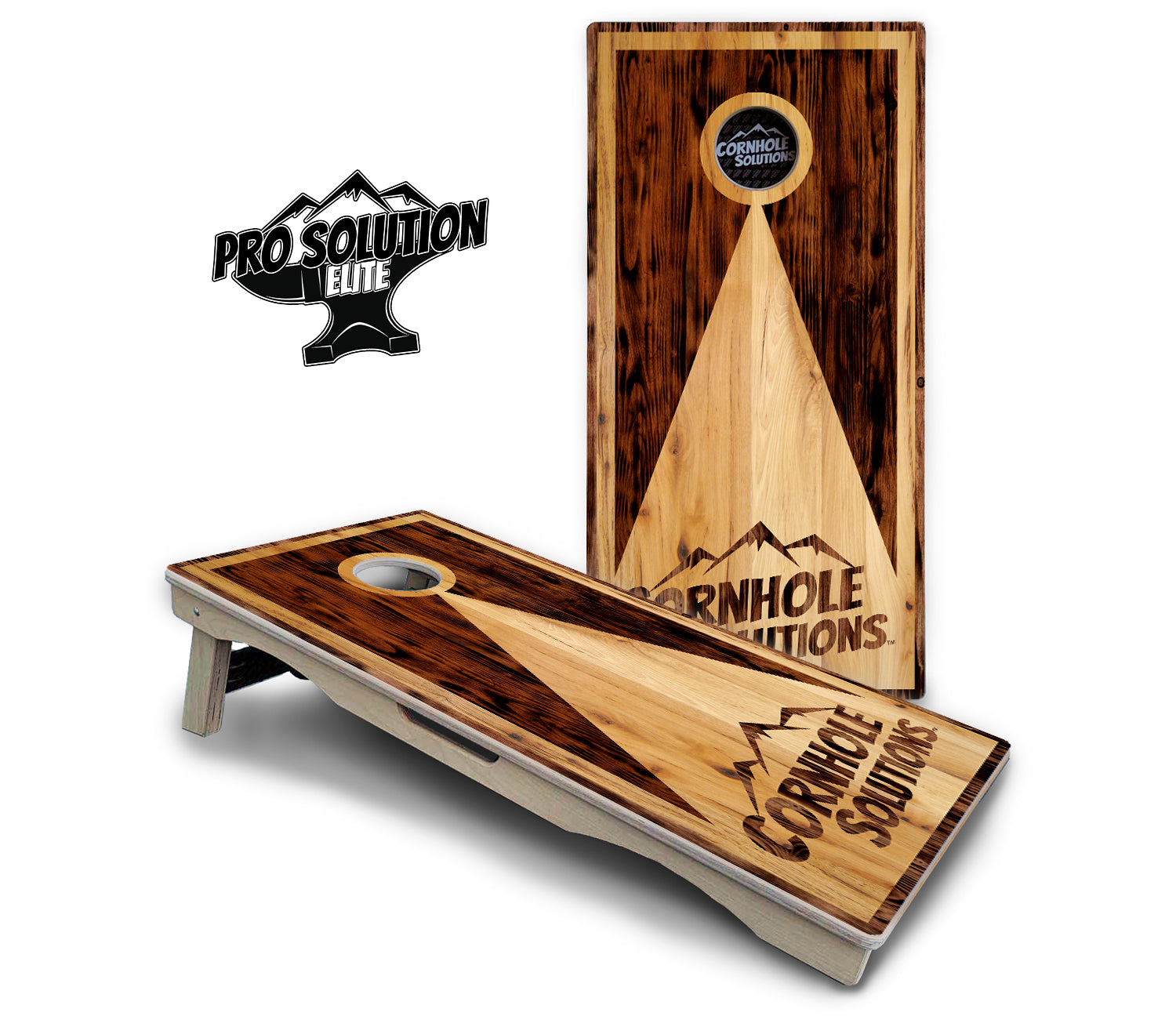 Wooden Triangle Cornhole Boards - Pro Solution Elite Series