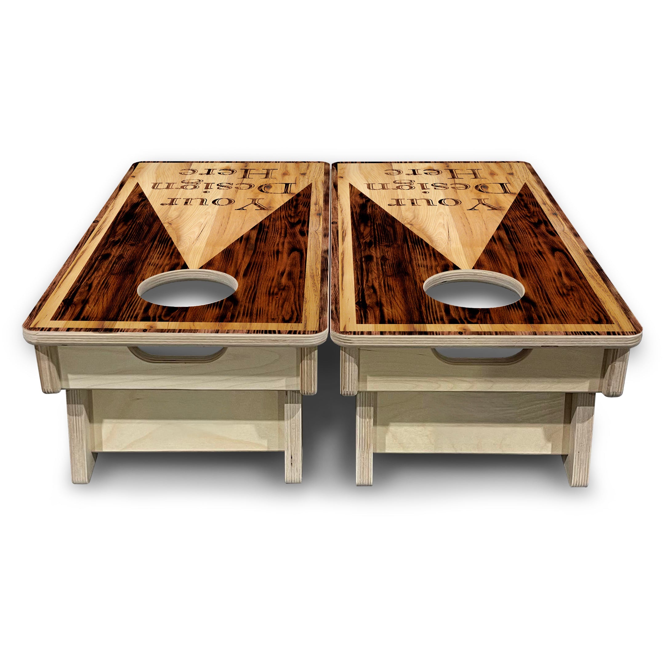 Custom Wooden Triangle - Mini or Vacation Size Cornhole Boards