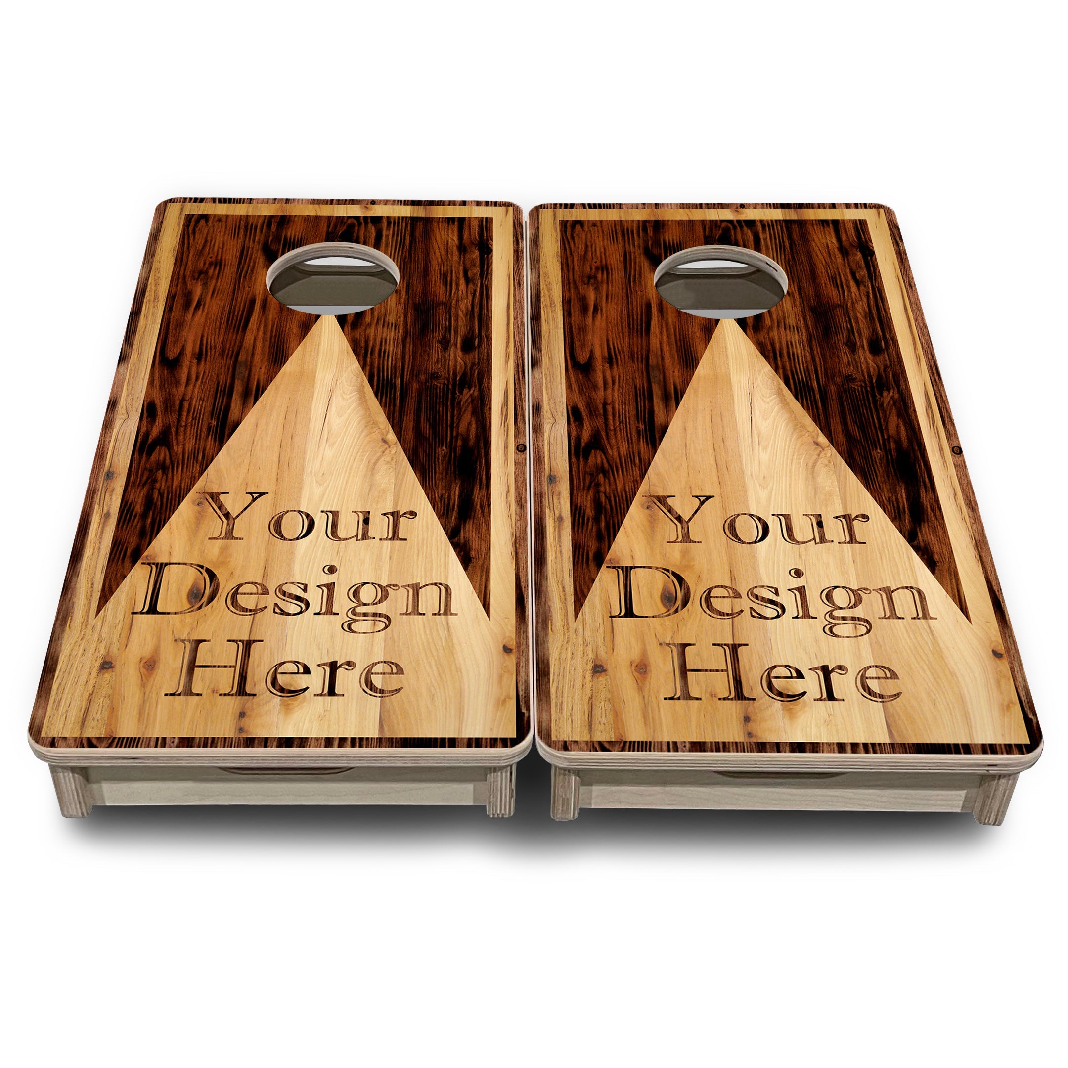 Custom Wooden Triangle - Mini or Vacation Size Cornhole Boards