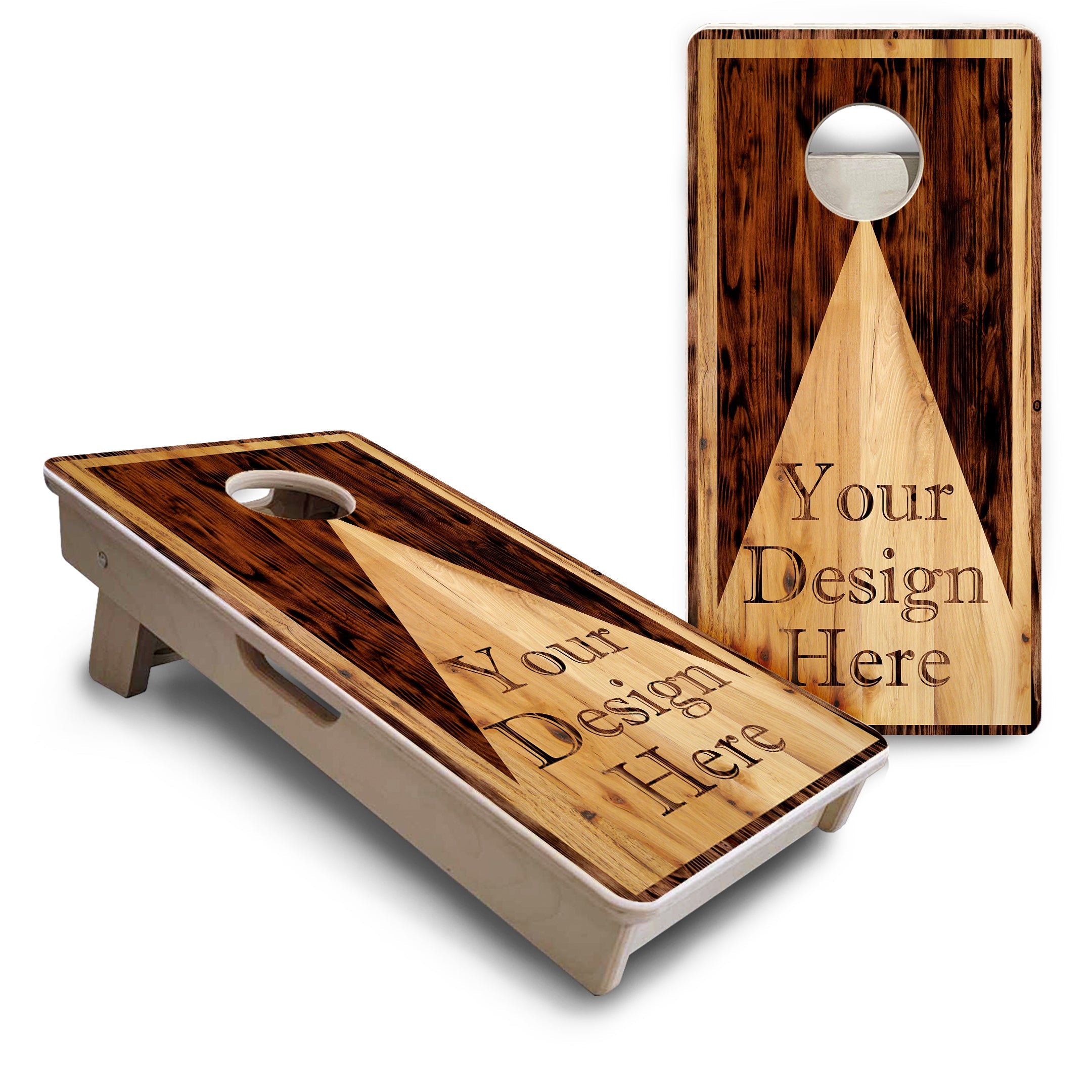 Custom Wooden Triangle - Mini or Vacation Size Cornhole Boards