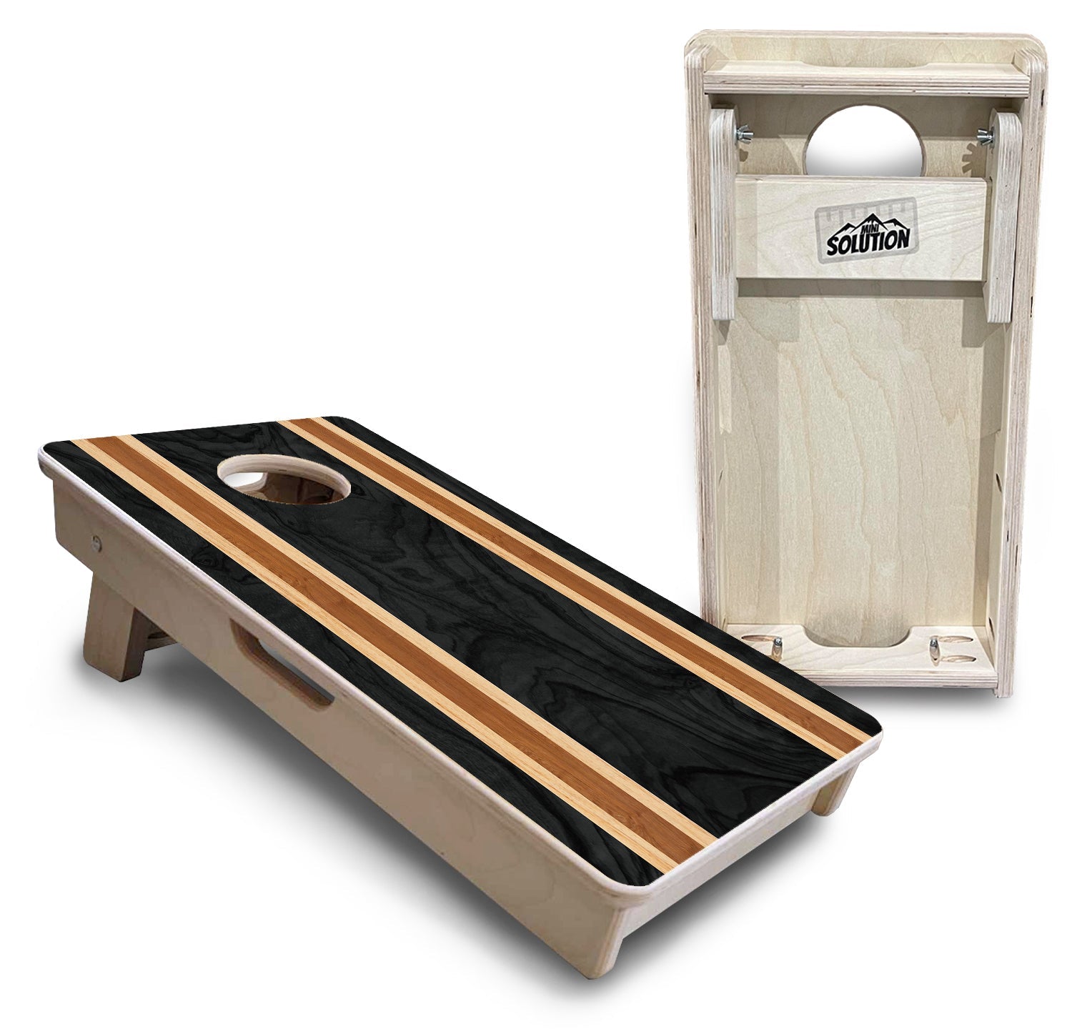 Dark Wood Stripe - Mini or Vacation Size Cornhole Boards