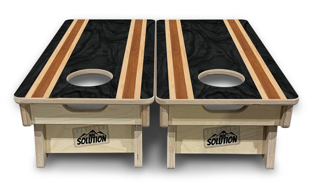 Dark Wood Stripe - Mini or Vacation Size Cornhole Boards