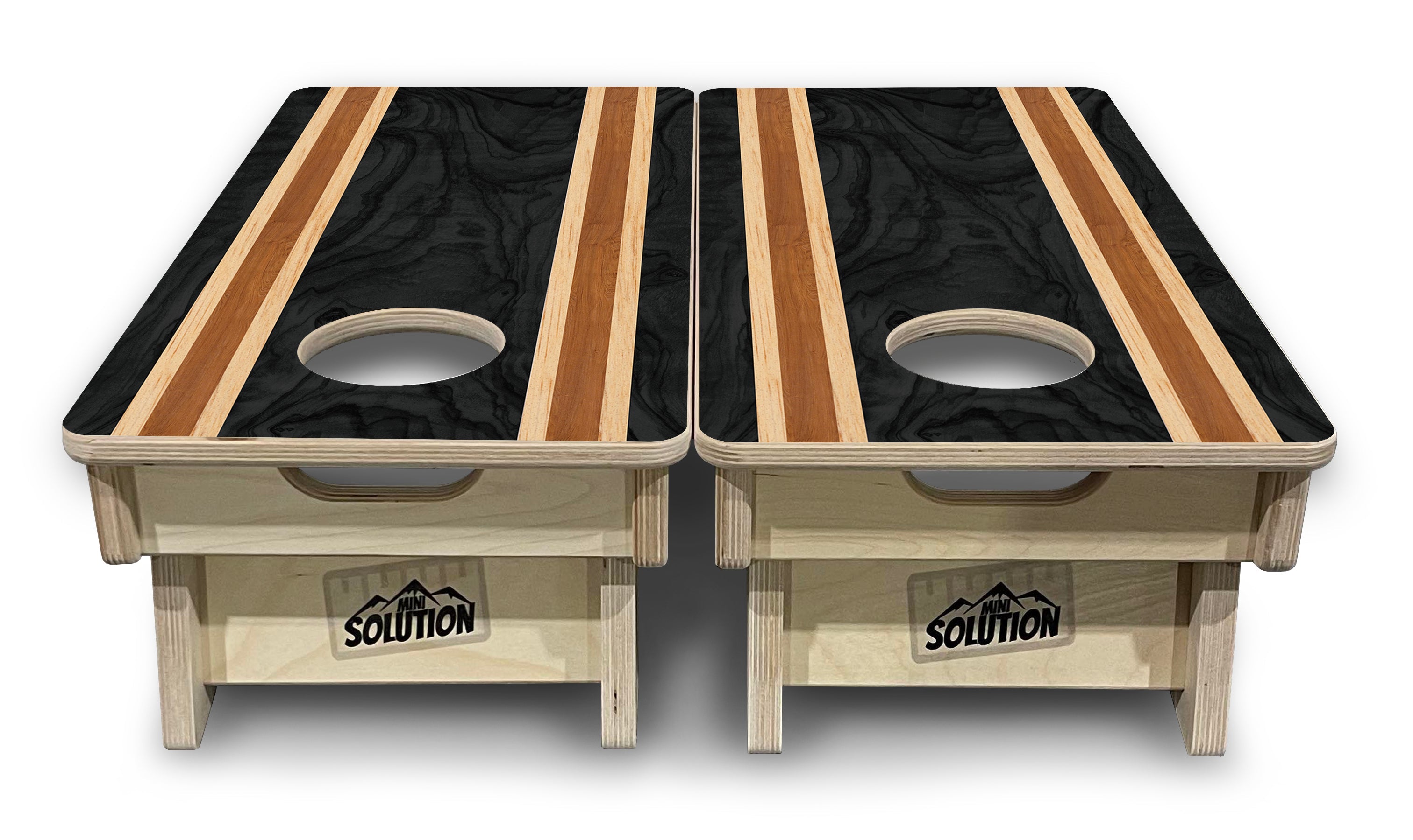 Dark Wood Stripe - Mini or Vacation Size Cornhole Boards