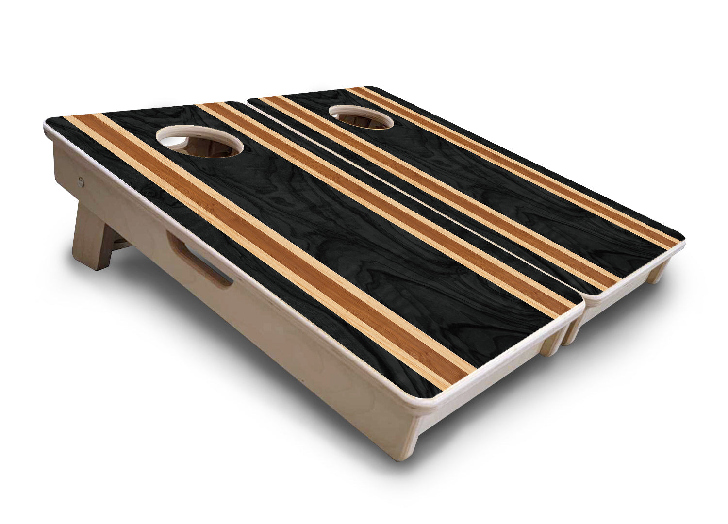 Dark Wood Stripe - Mini or Vacation Size Cornhole Boards