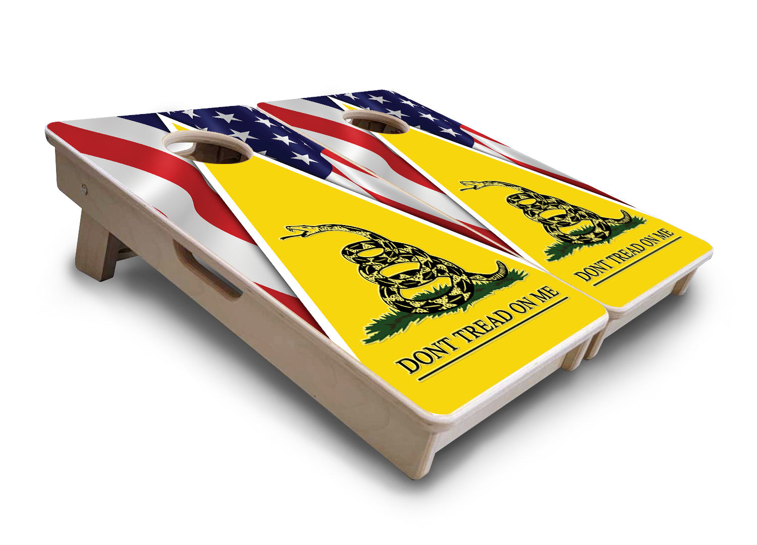DTOM Yellow Triangle - Mini or Vacation Size Cornhole Boards
