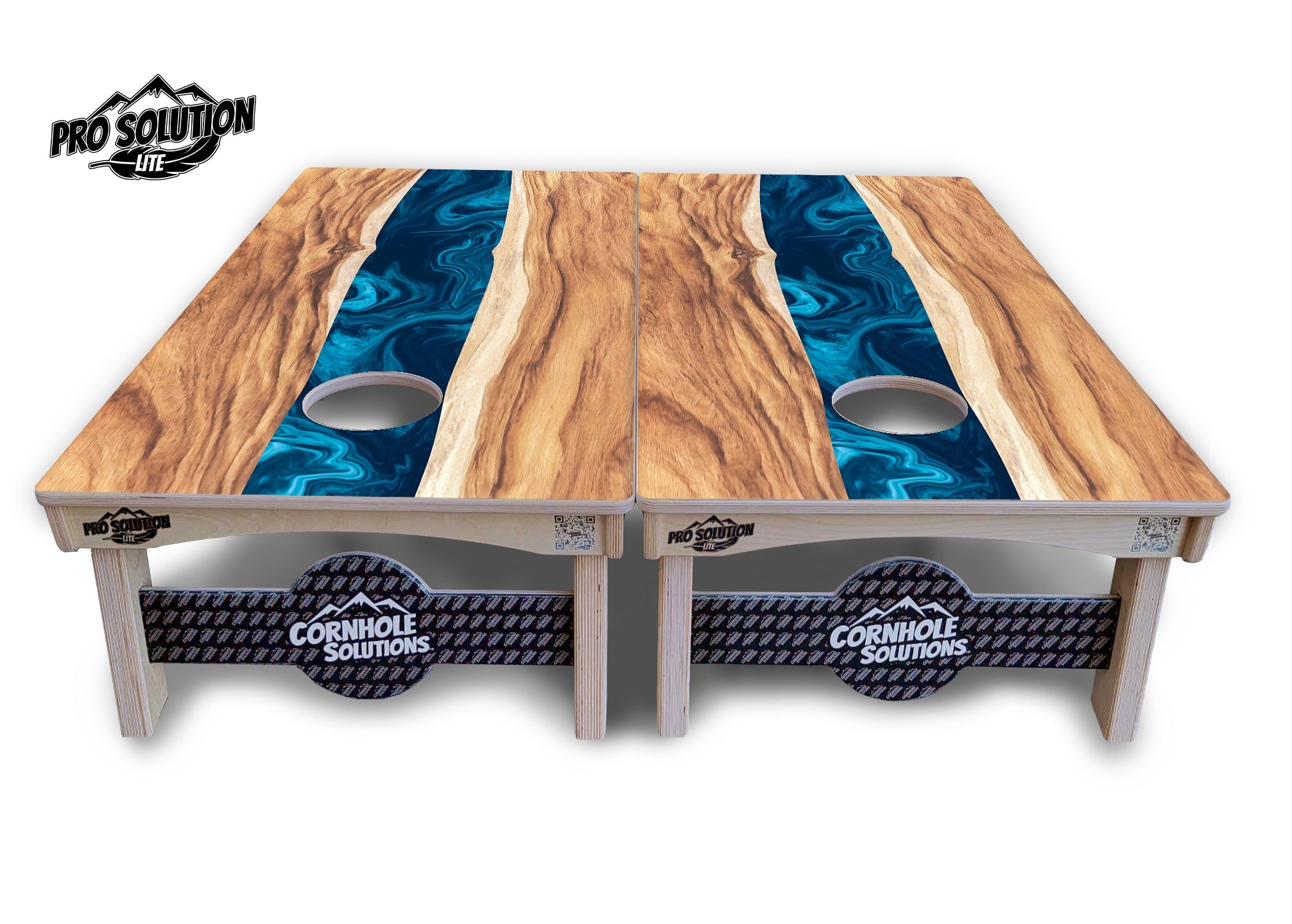 Live Edge River Cornhole Boards - Pro Solution Lite Series