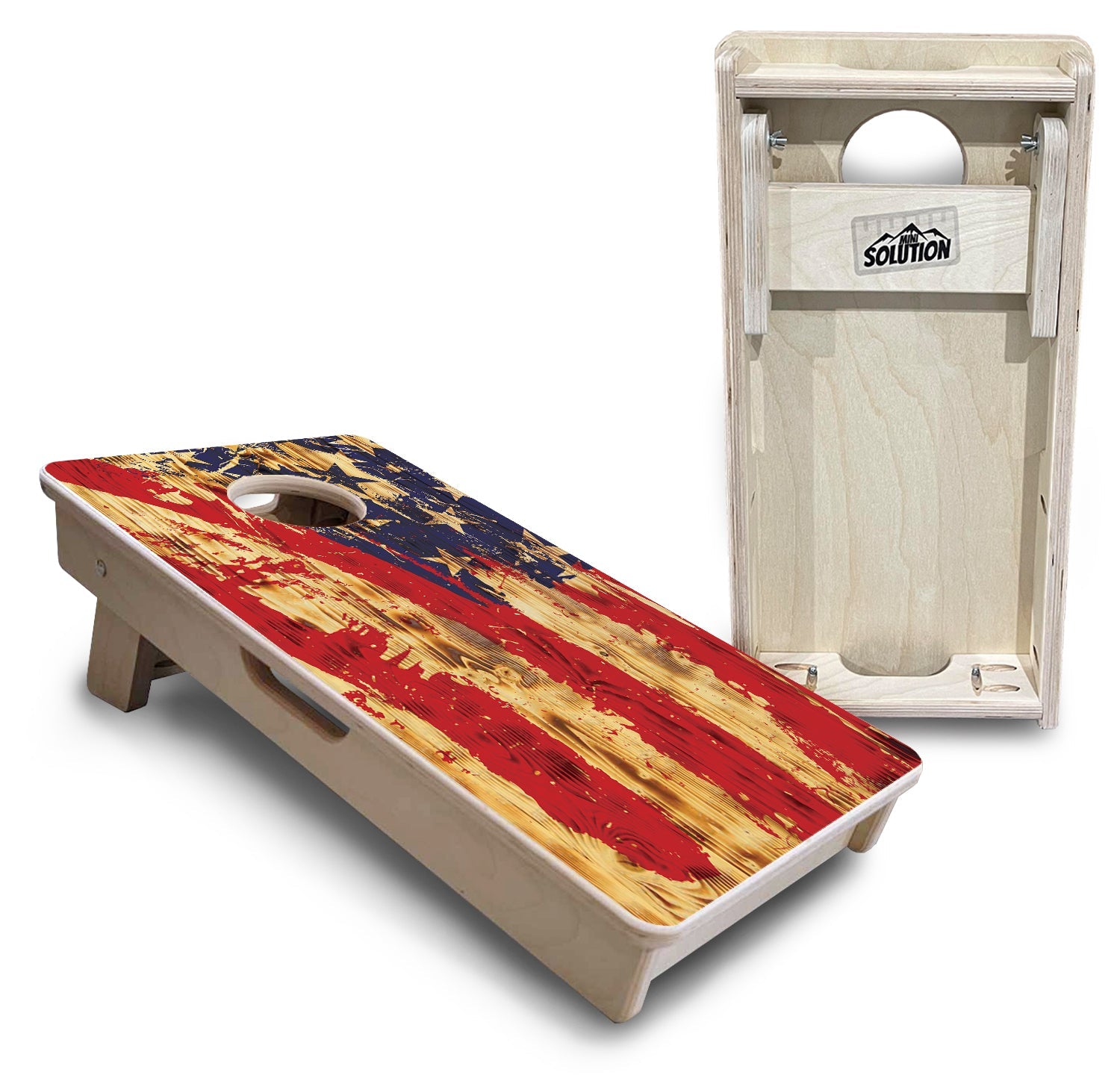 Faded Brush Burnt Flag - Mini or Vacation Size Cornhole Boards