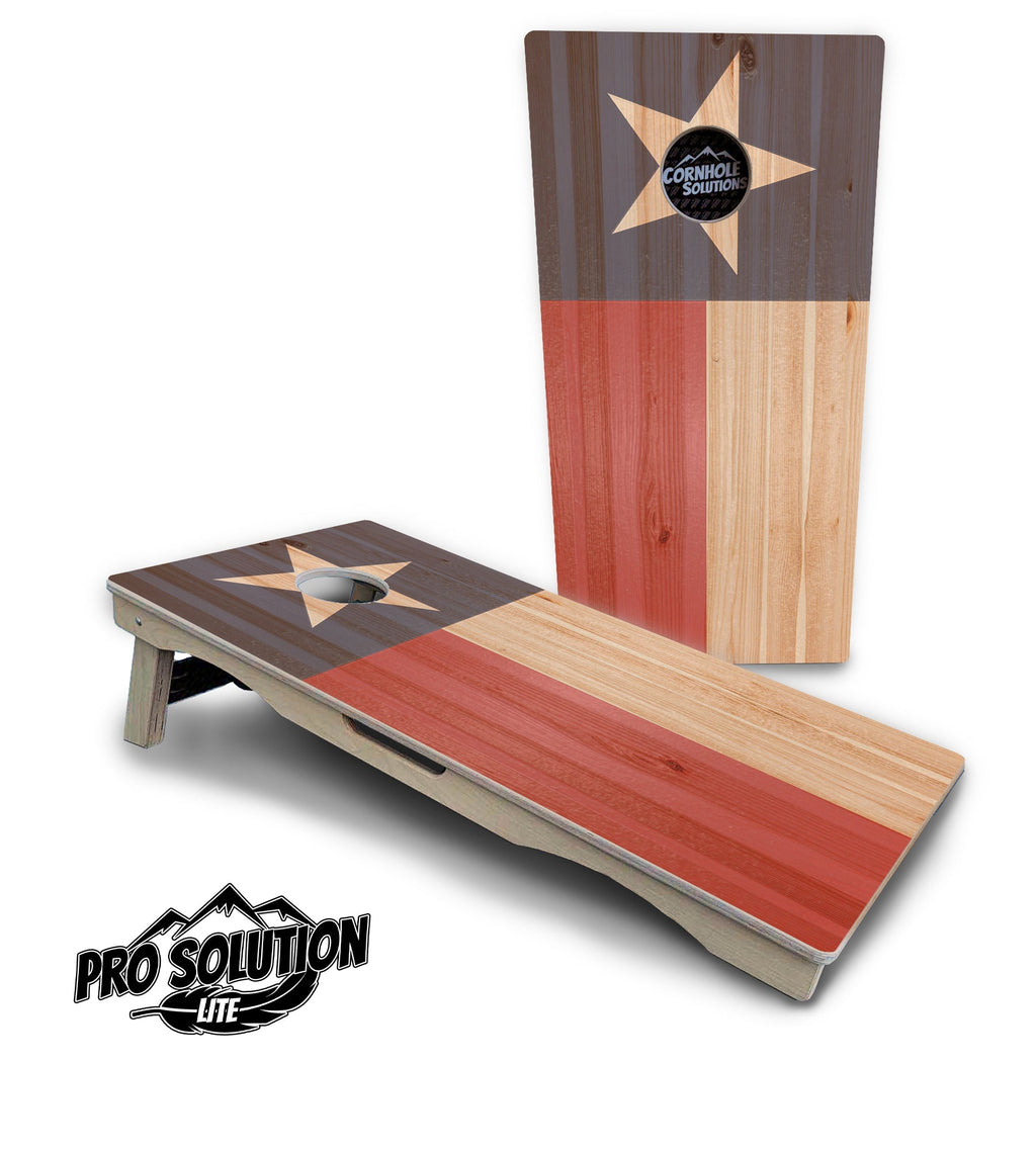 Faded USA/TX Flag Cornhole Boards - Pro Solution Lite Series
