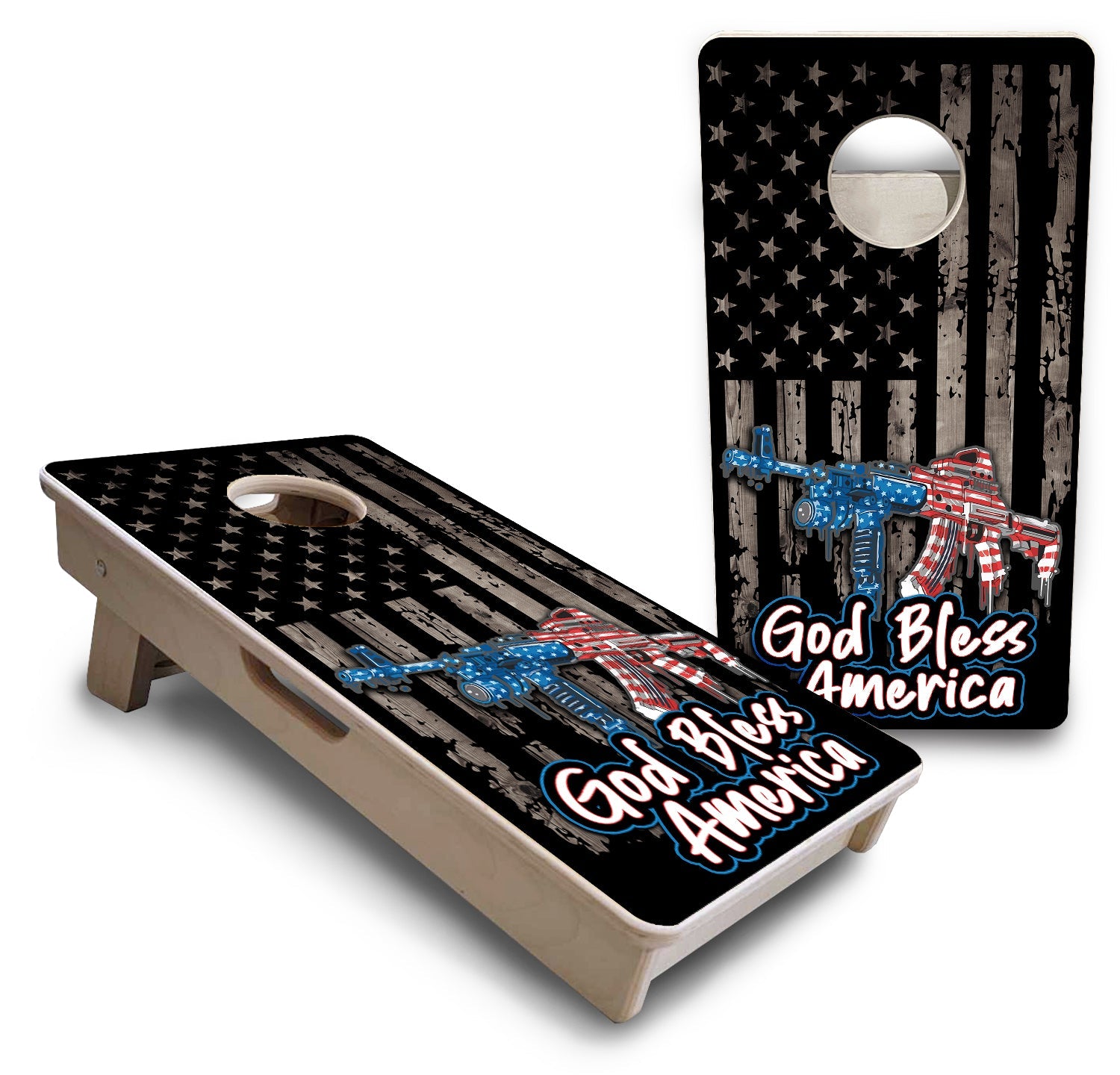 God Bless America - Mini or Vacation Size Cornhole Boards