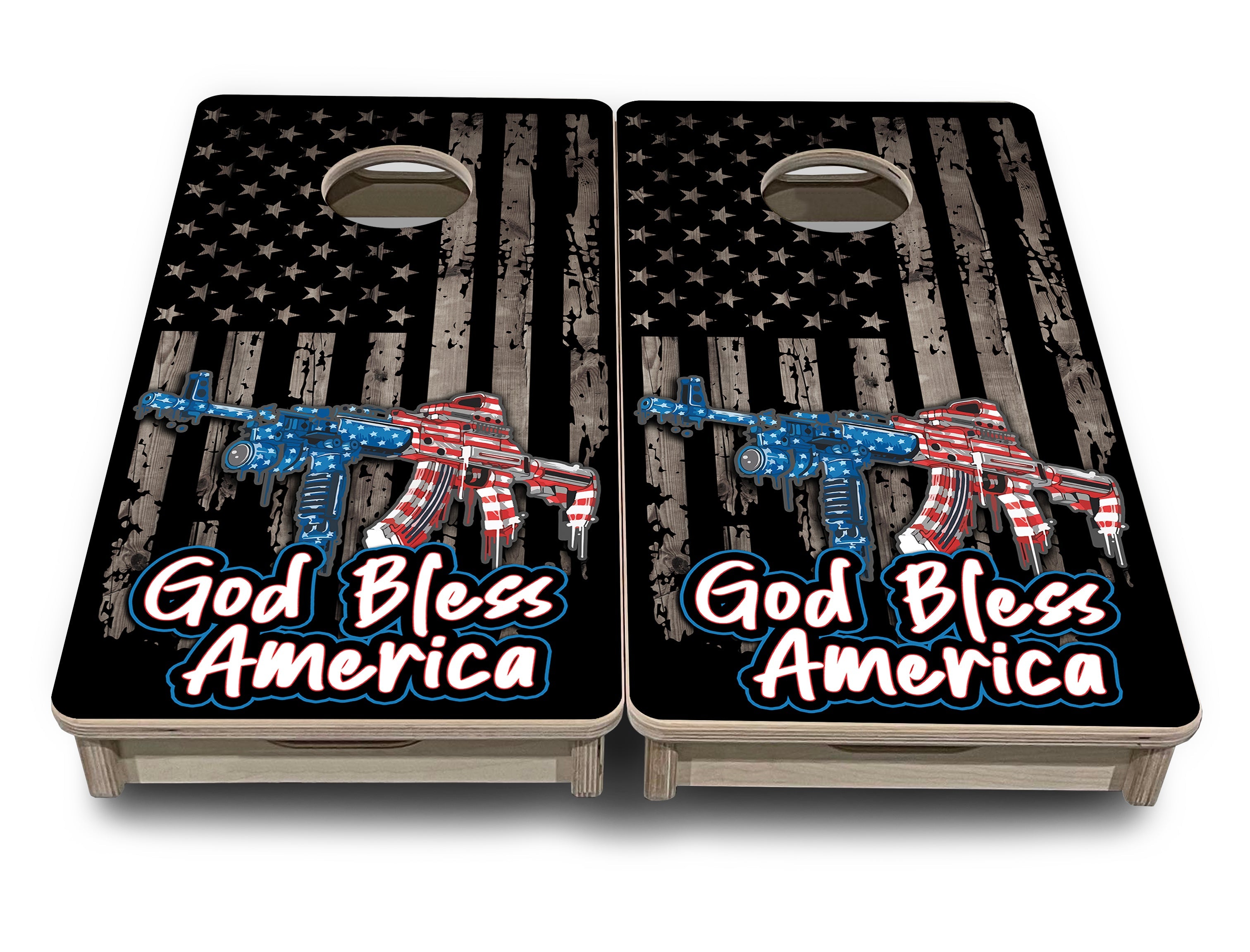 God Bless America - Mini or Vacation Size Cornhole Boards