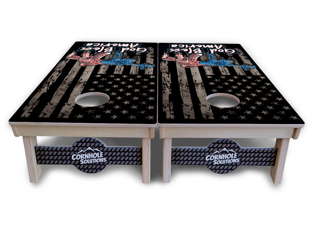 God Bless America Flag Cornhole Boards - Professional Tournament Series