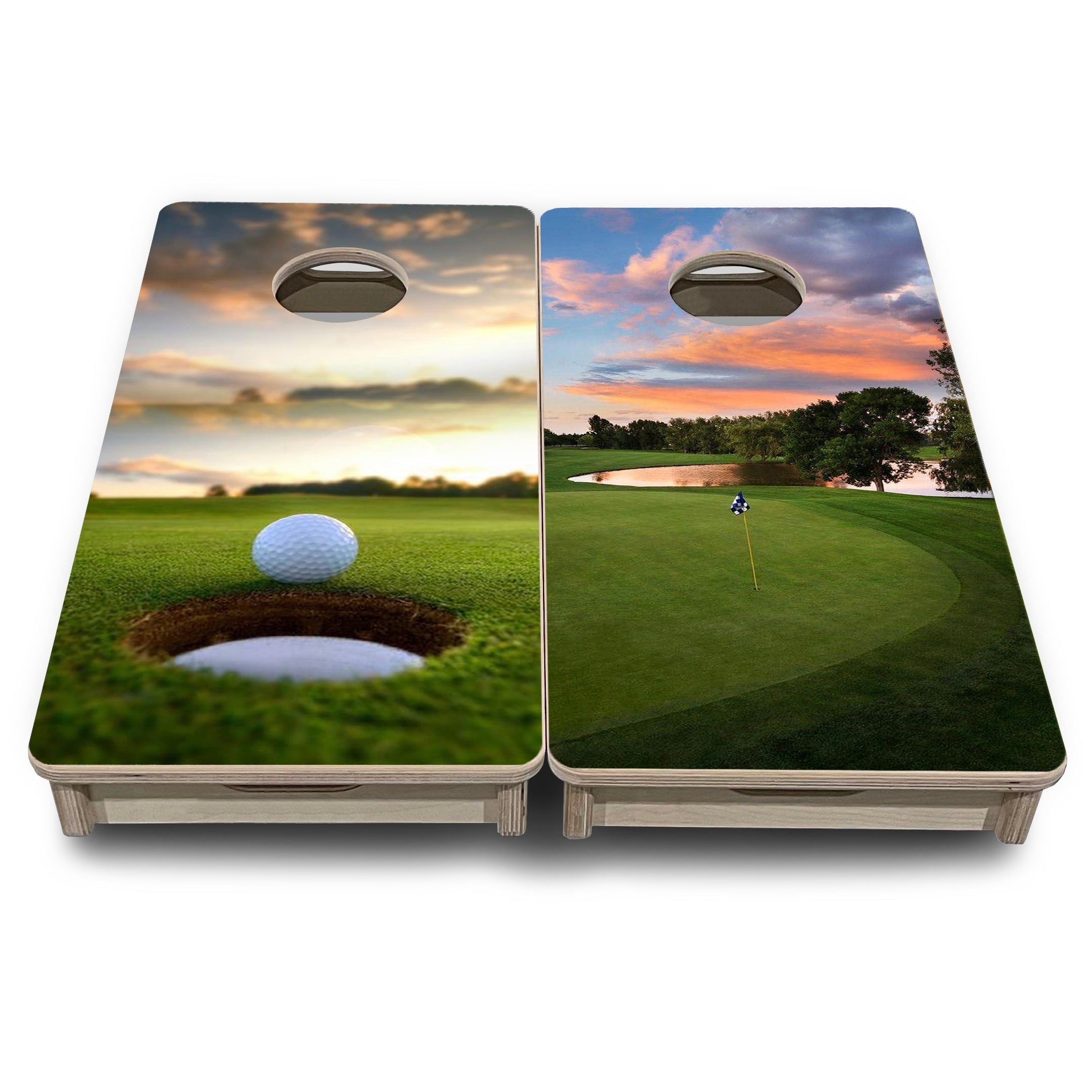 Golf Course Sunset - Mini or Vacation Size Cornhole Boards
