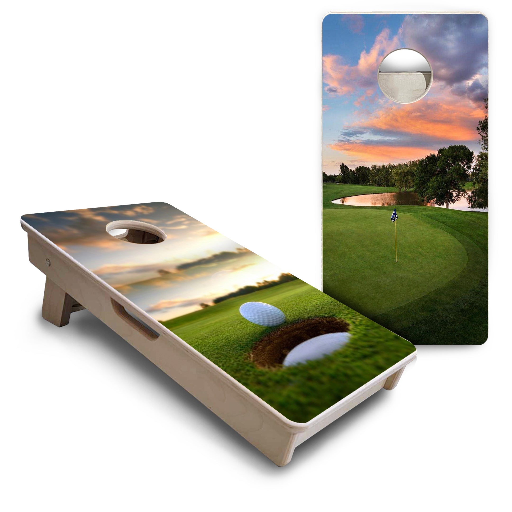 Golf Course Sunset - Mini or Vacation Size Cornhole Boards