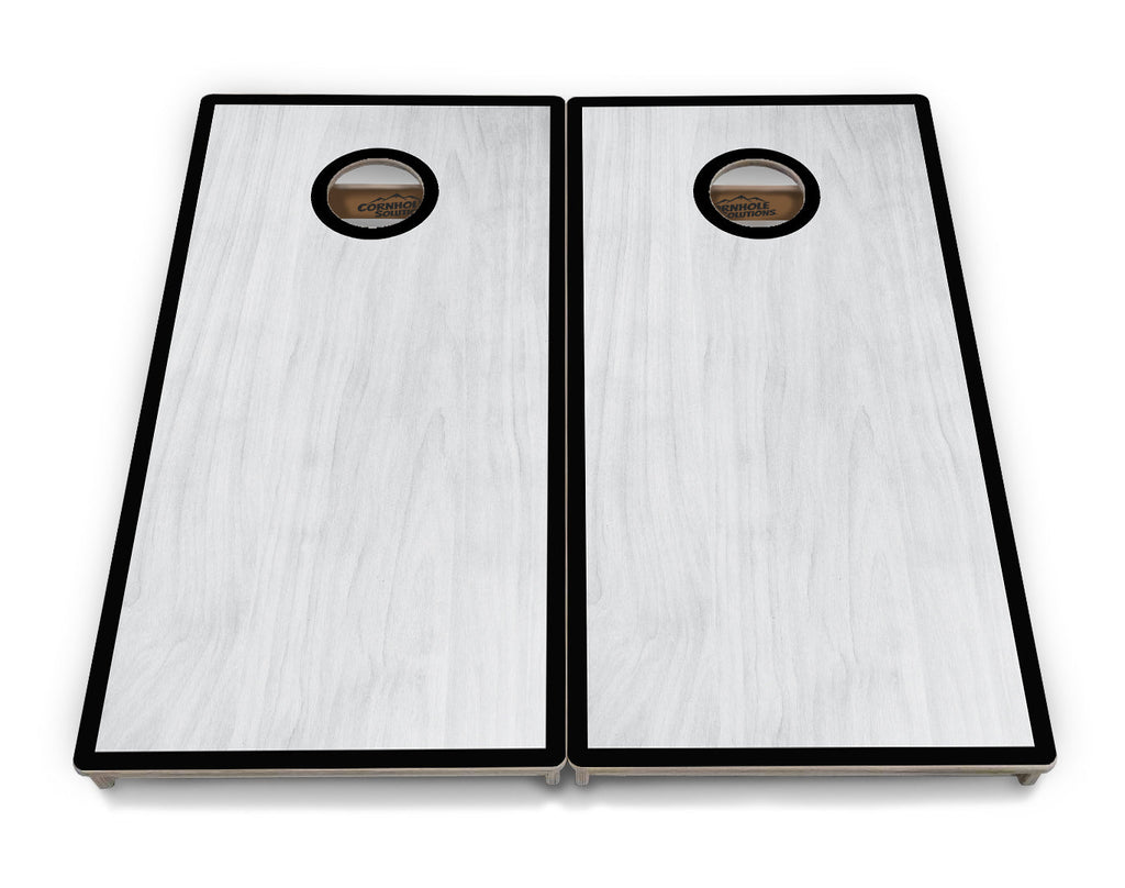 Red/Black Hole Ring Grey Wash Cornhole Boards - Professional Tournament Series