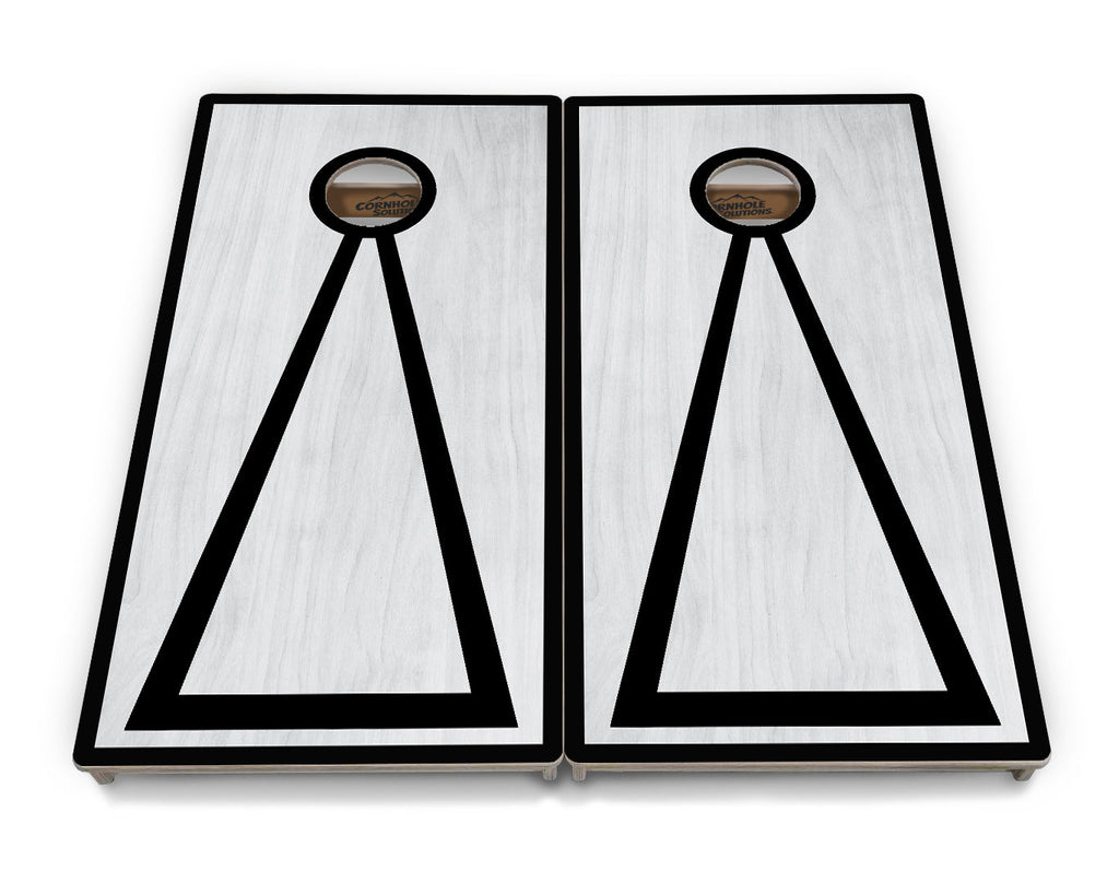 Red/Black Hole Ring Grey Wash Cornhole Boards - Professional Tournament Series