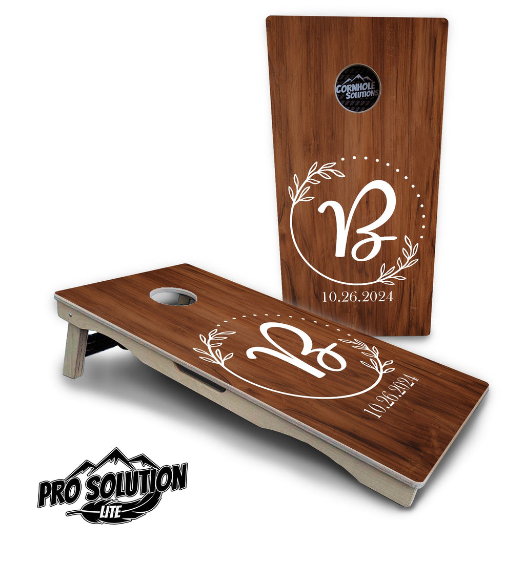 Laurel Wreath Cornhole Boards - c Birch - Pro Solution Lite Series