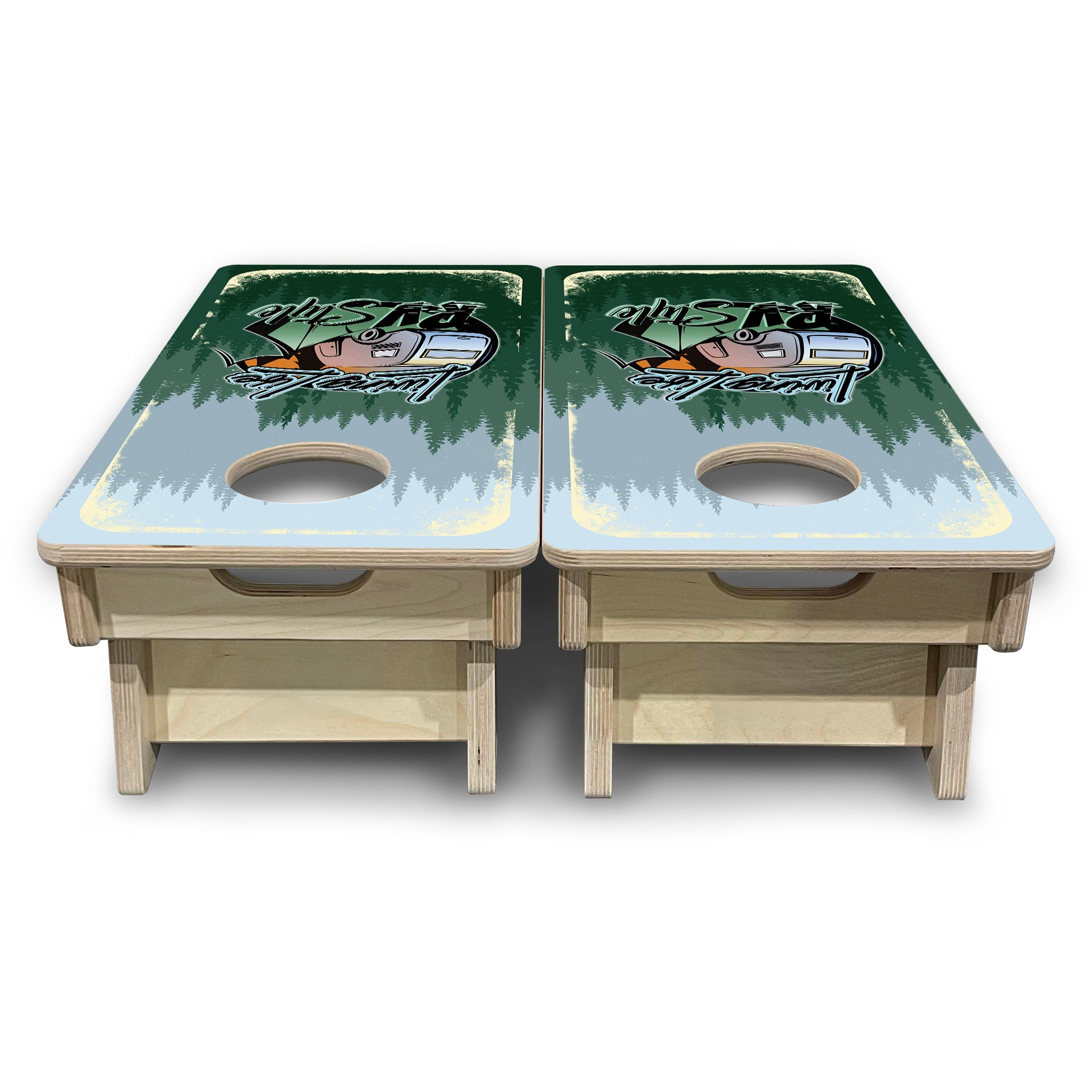 Living Life RV Style - Mini or Vacation Size Cornhole Boards