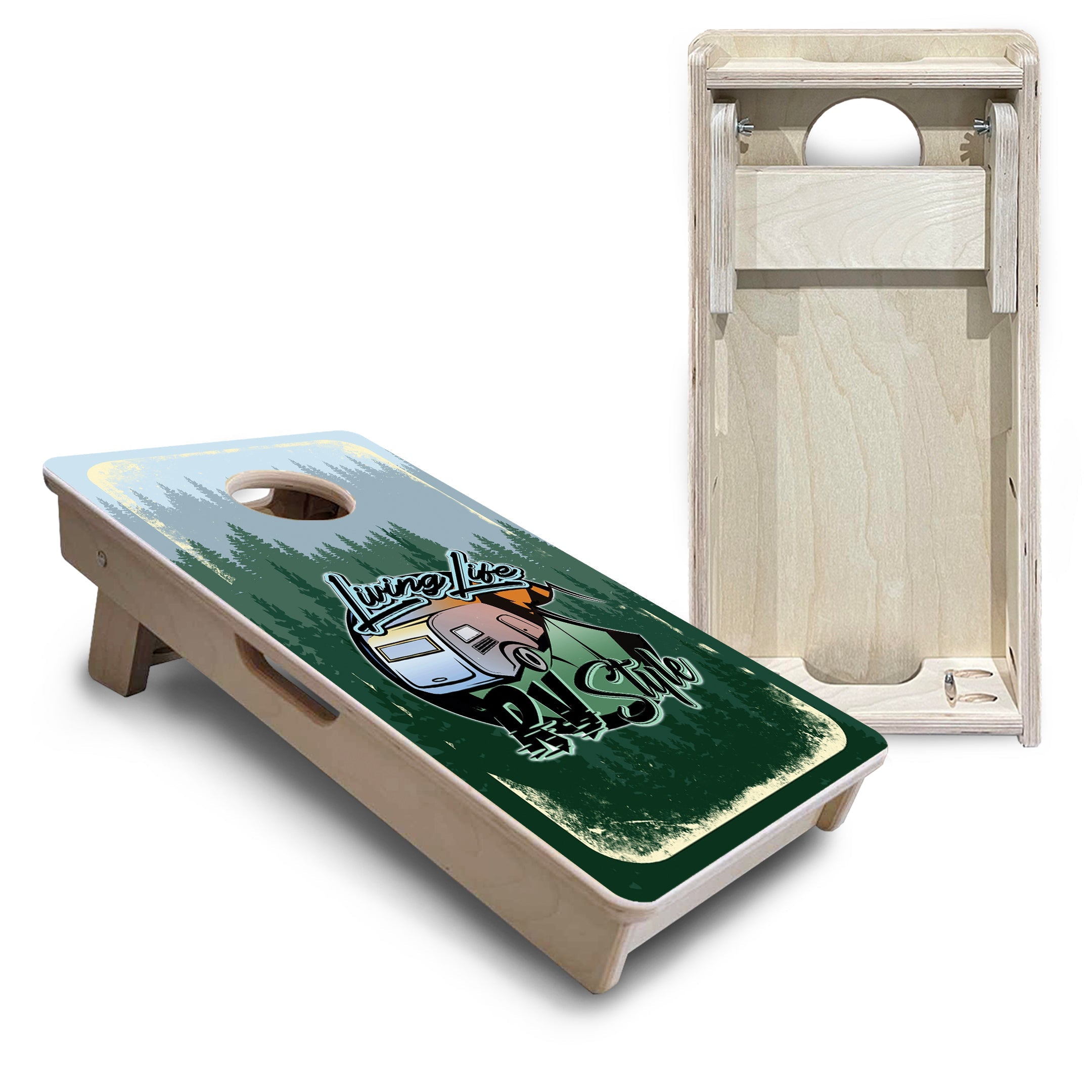 Living Life RV Style - Mini or Vacation Size Cornhole Boards