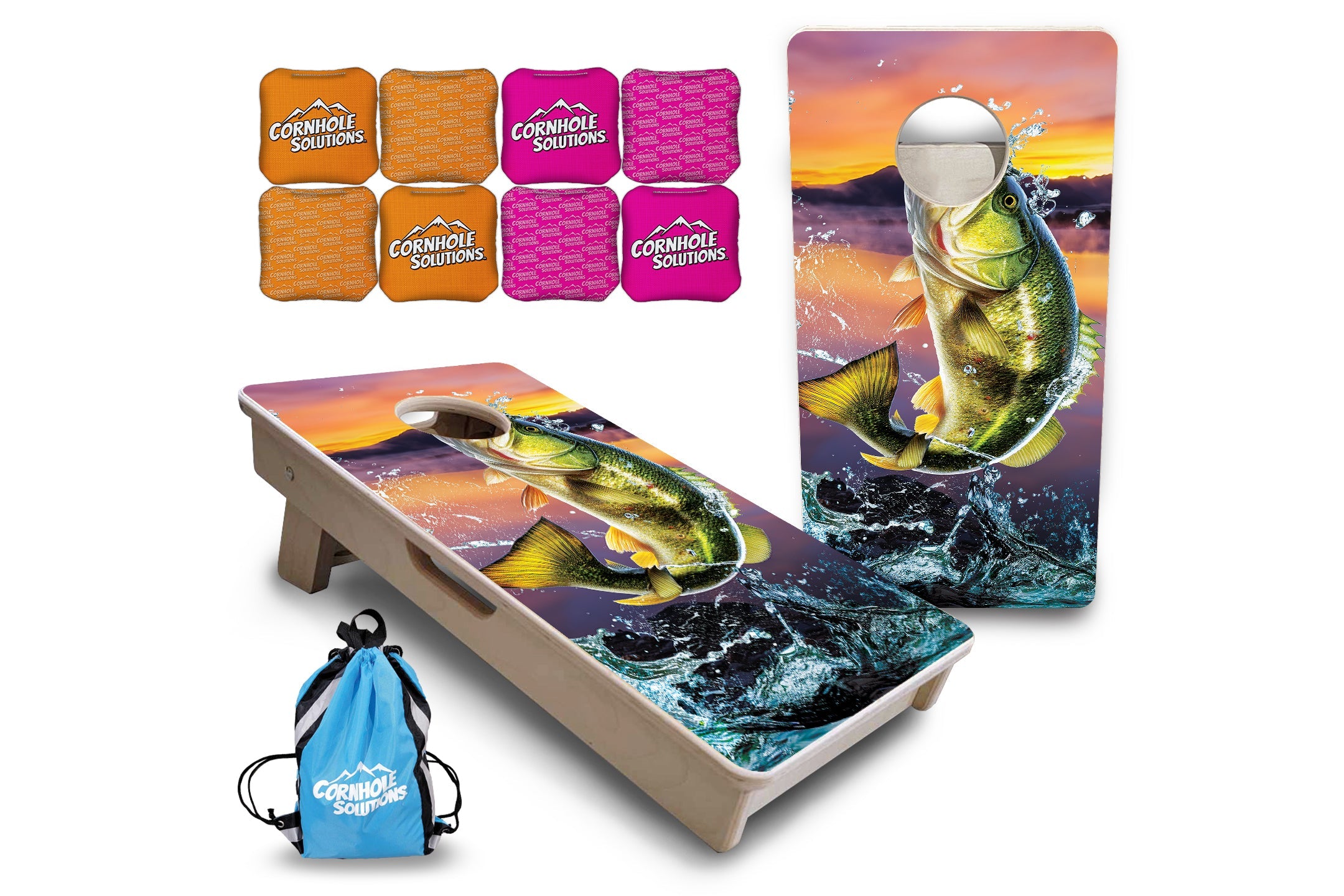 Bass Hole - Mini or Vacation Size Cornhole Boards