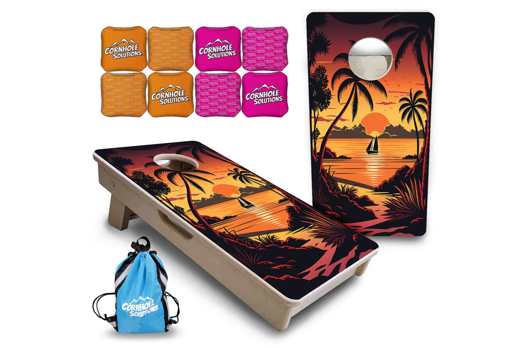 Beach Sunset - Mini or Vacation Size Cornhole Boards