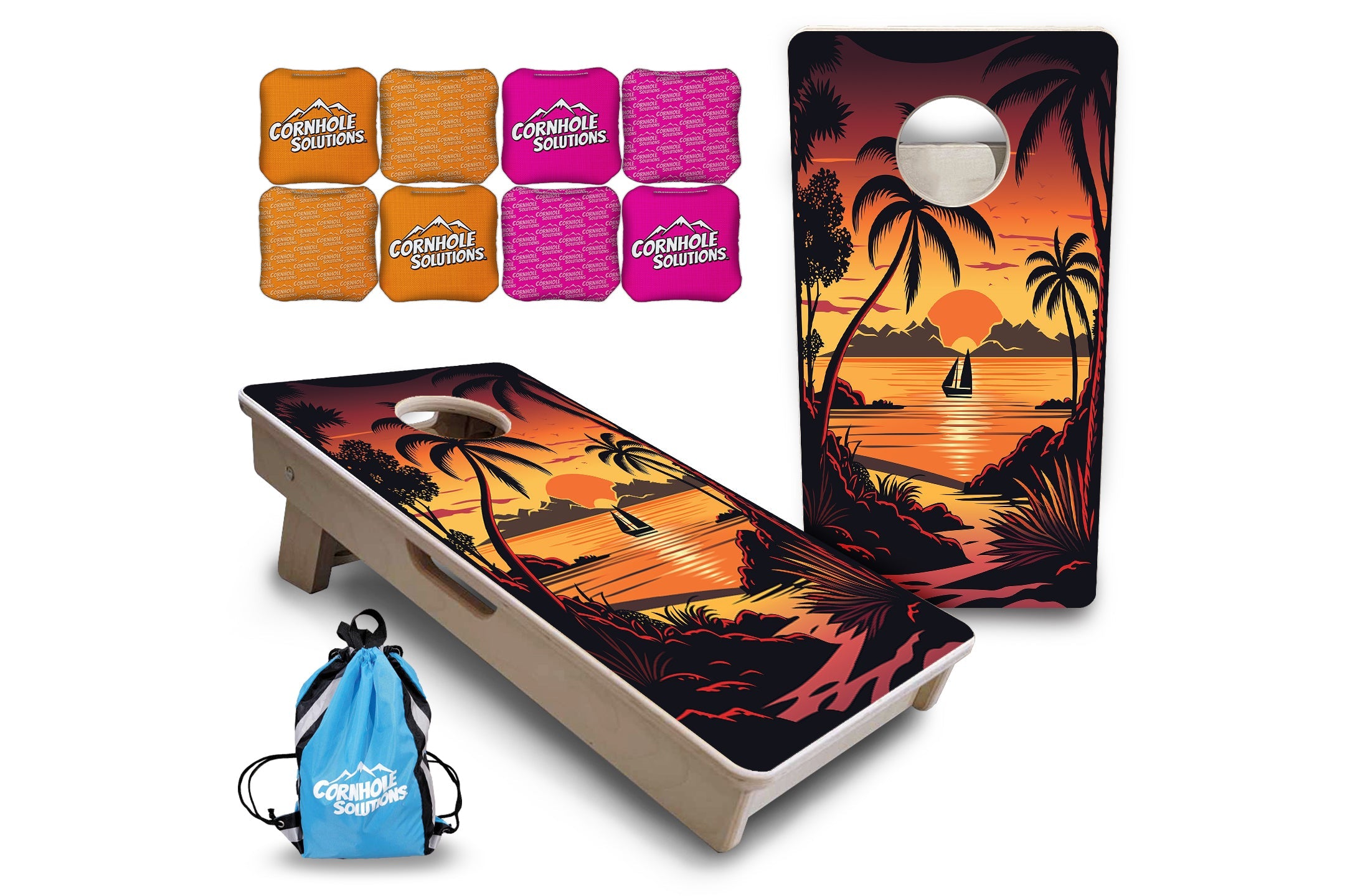 Beach Sunset - Mini or Vacation Size Cornhole Boards