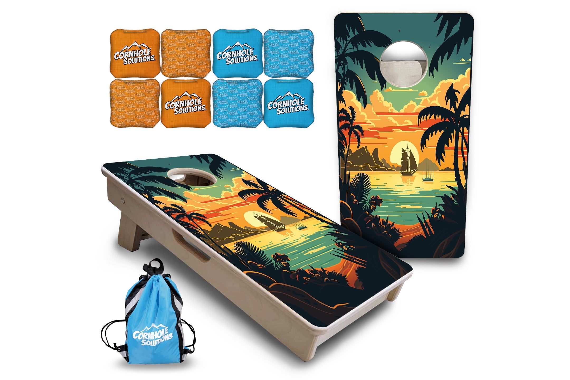 Beach Sunset - Mini or Vacation Size Cornhole Boards