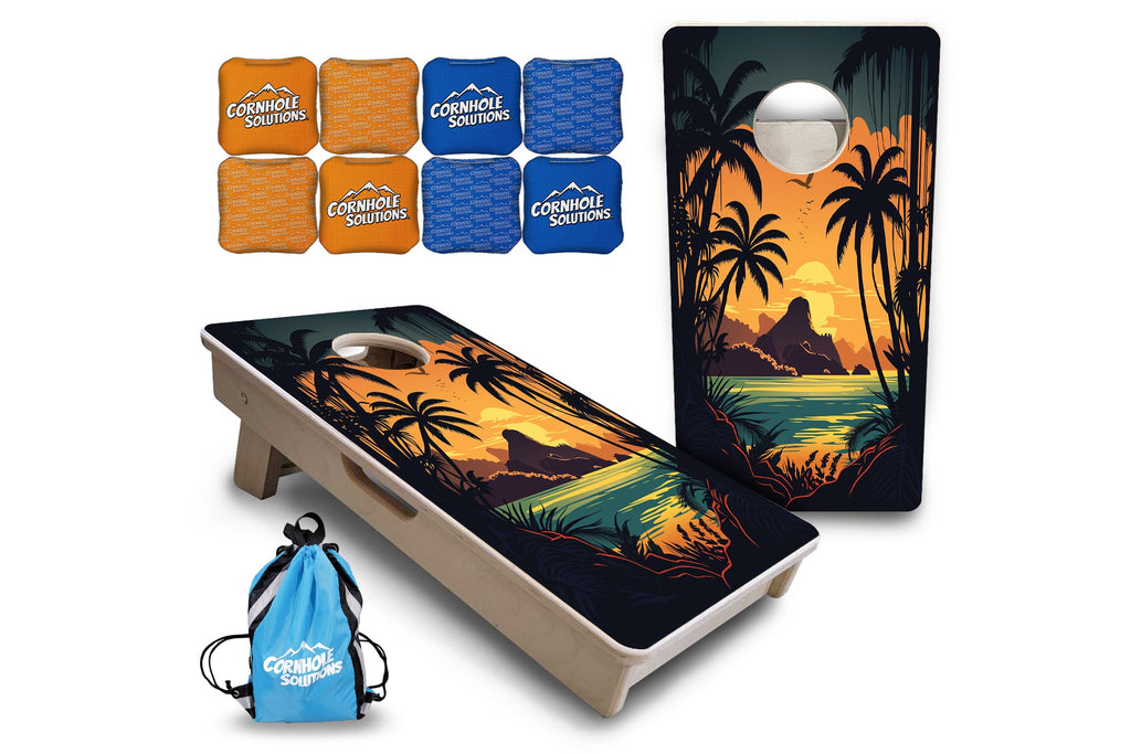 Beach Sunset - Mini or Vacation Size Cornhole Boards