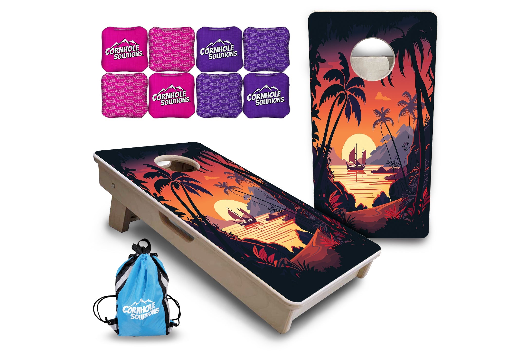 Beach Sunset - Mini or Vacation Size Cornhole Boards