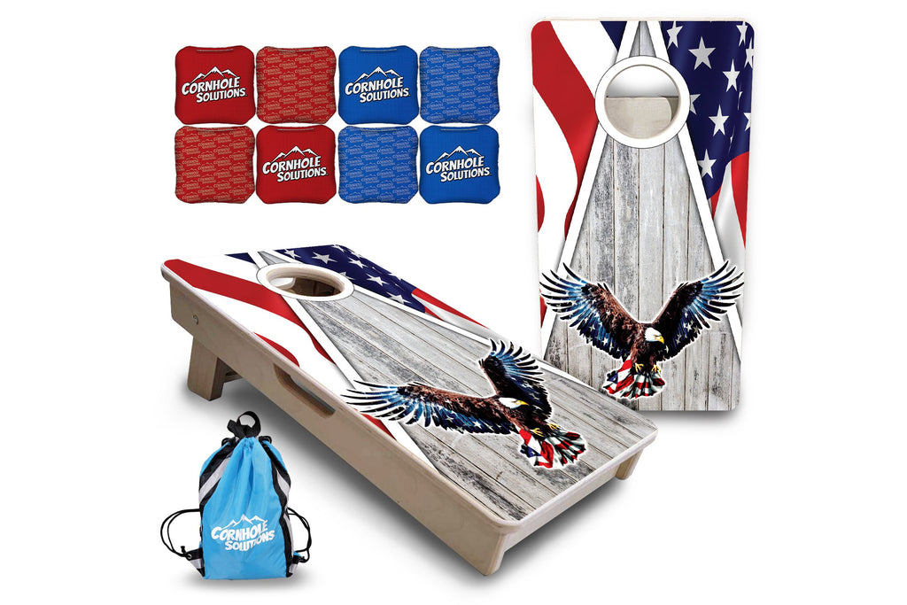 Eagle Triangle Whitewash - Mini or Vacation Size Cornhole Boards