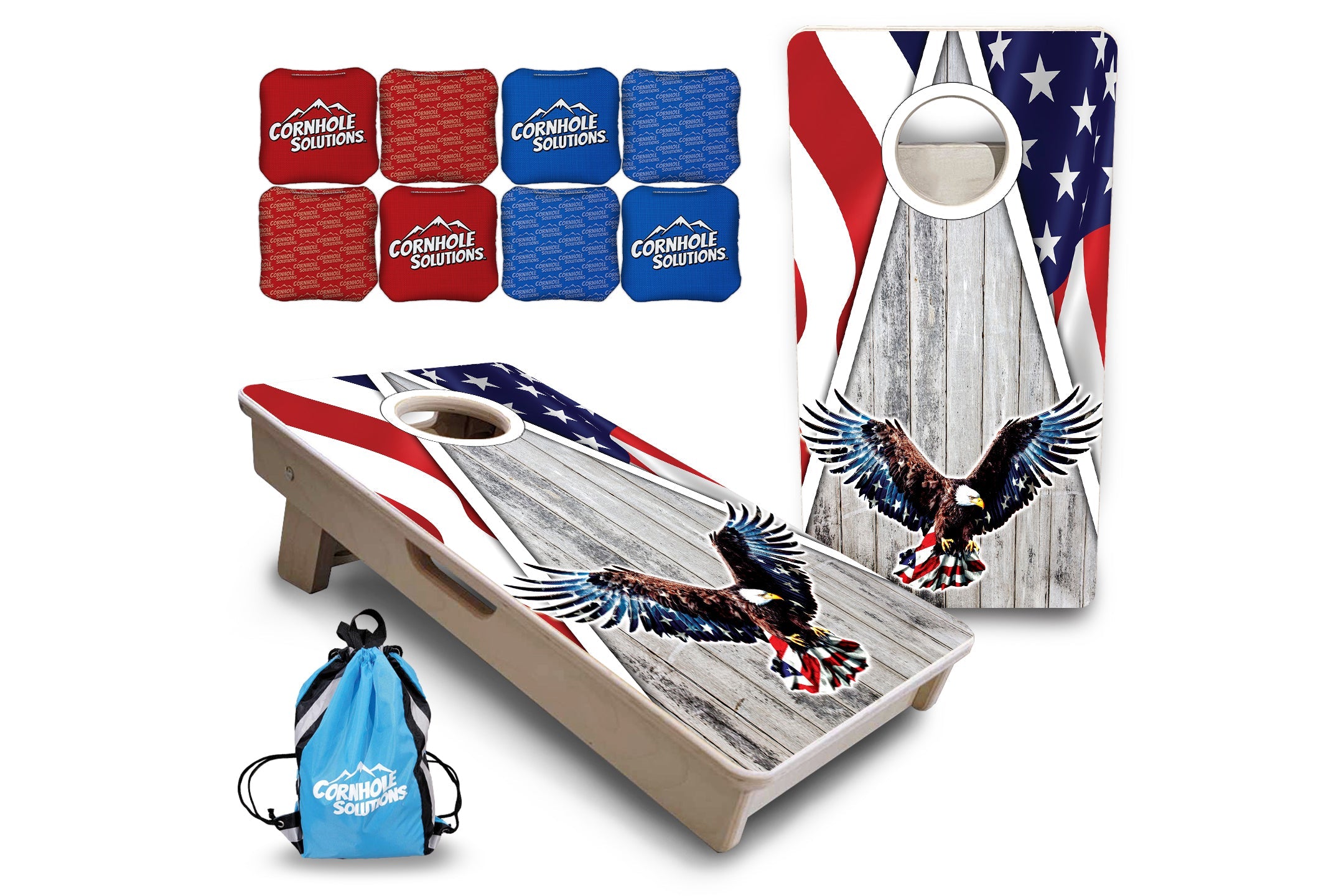 Eagle Triangle Whitewash - Mini or Vacation Size Cornhole Boards
