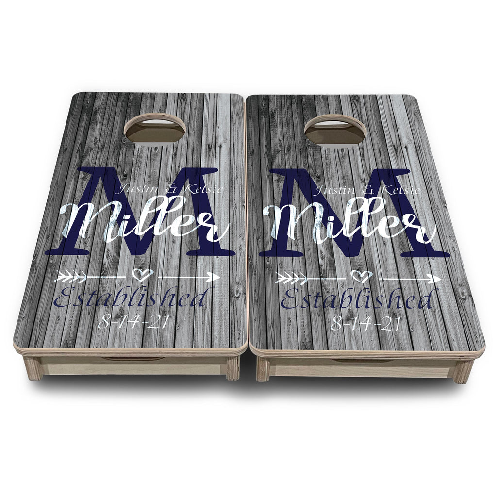 Grey Slat Wood - Mini or Vacation Size Cornhole Boards