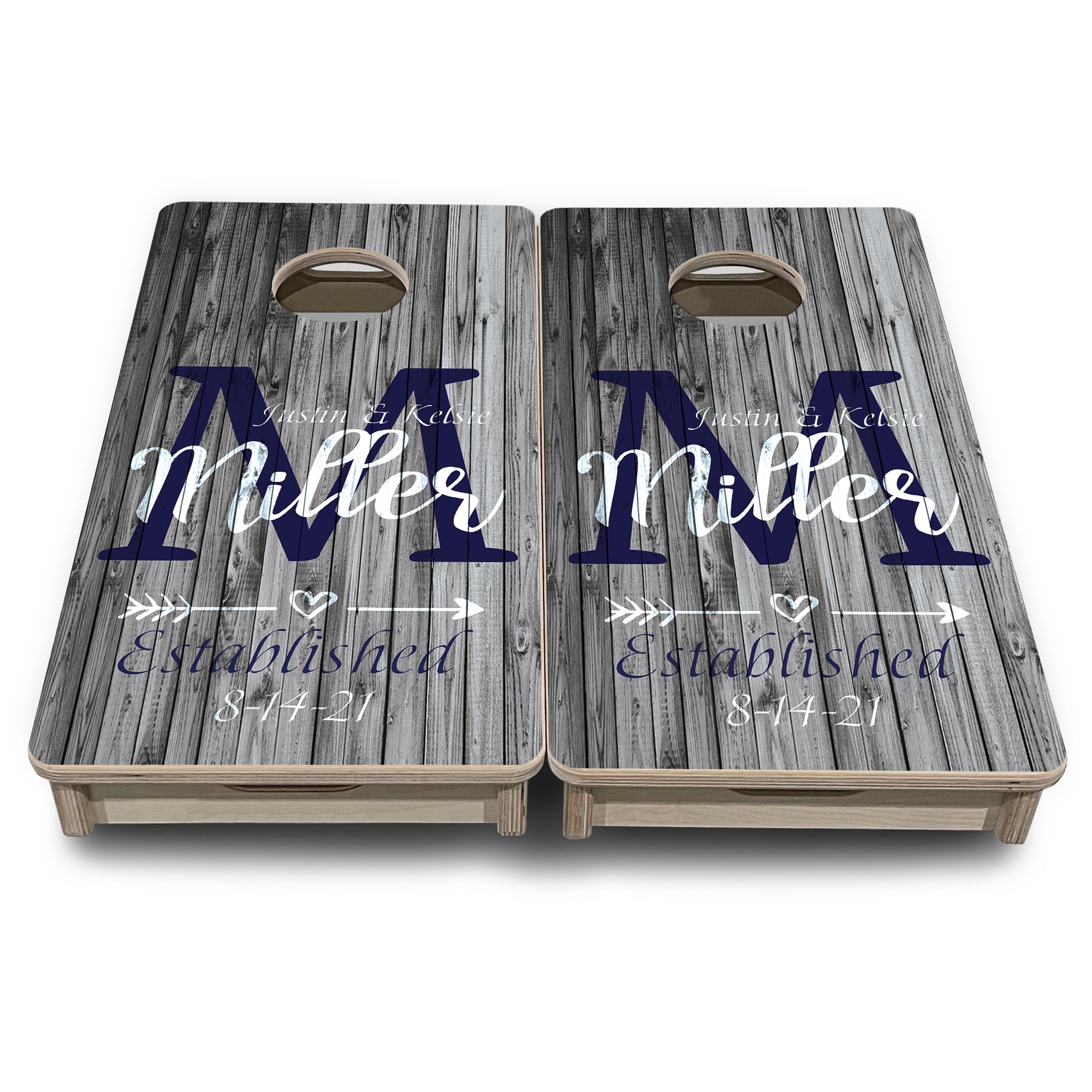 Grey Slat Wood - Mini or Vacation Size Cornhole Boards