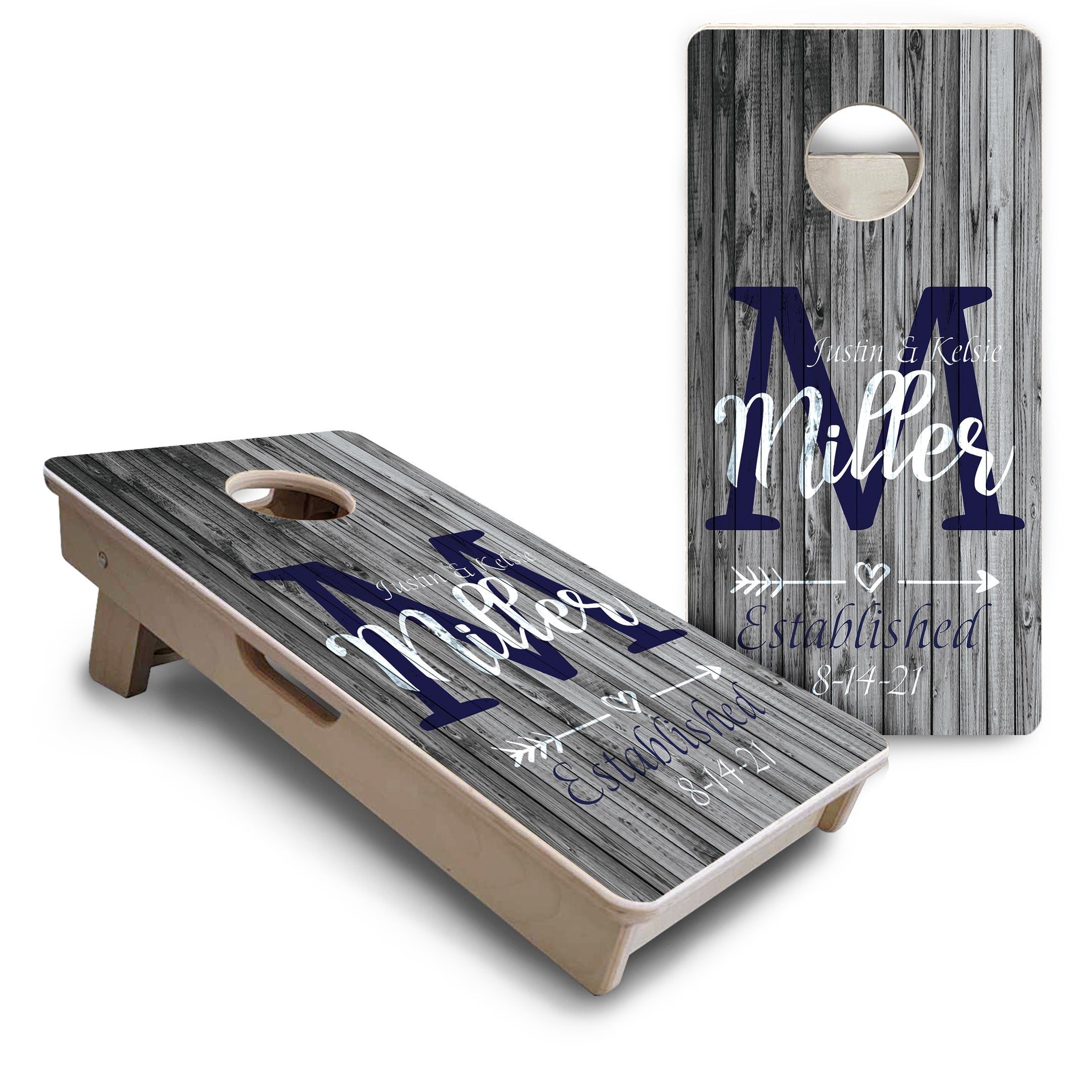 Grey Slat Wood - Mini or Vacation Size Cornhole Boards